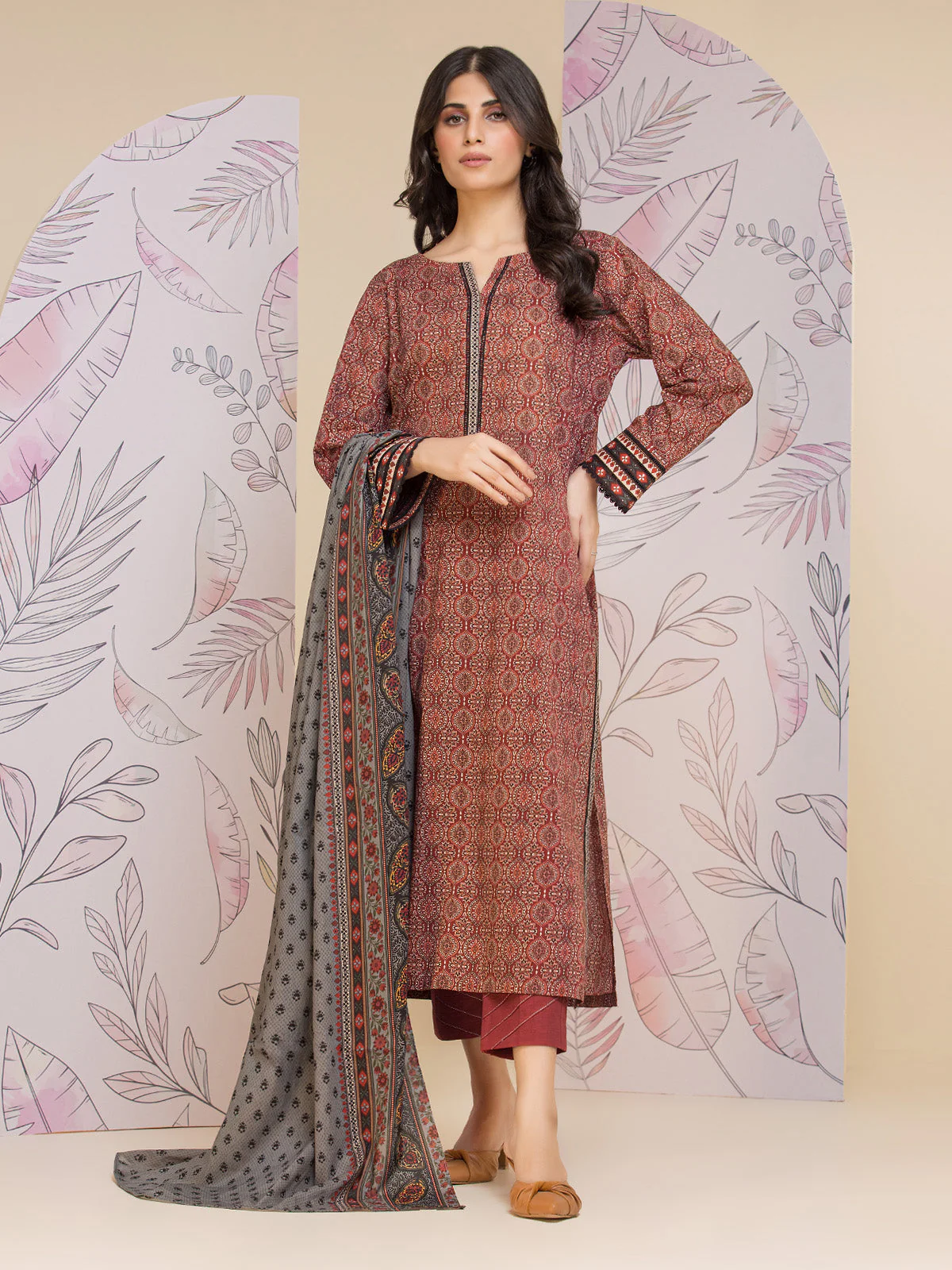 Printed Lawn Suit - EWU24A1-28028-3P