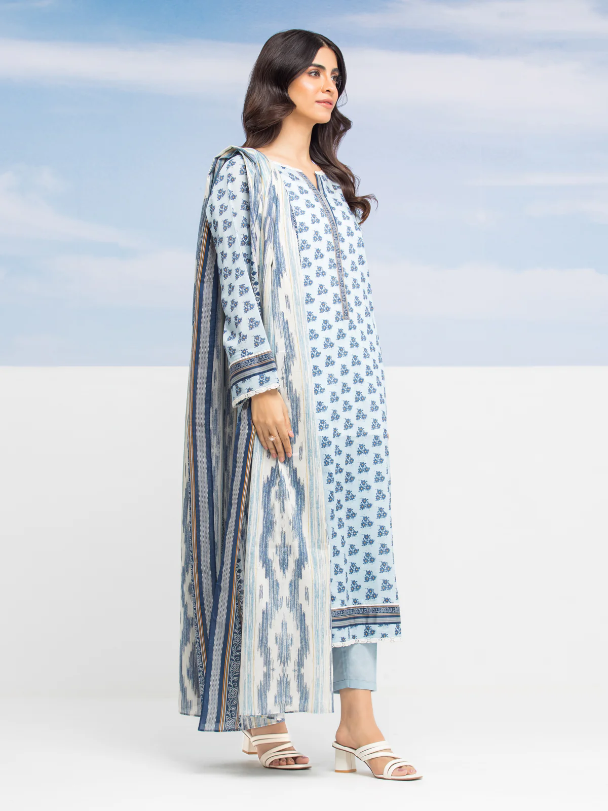 Printed Lawn Suit - EWU24A1-28048-3P - Image 2