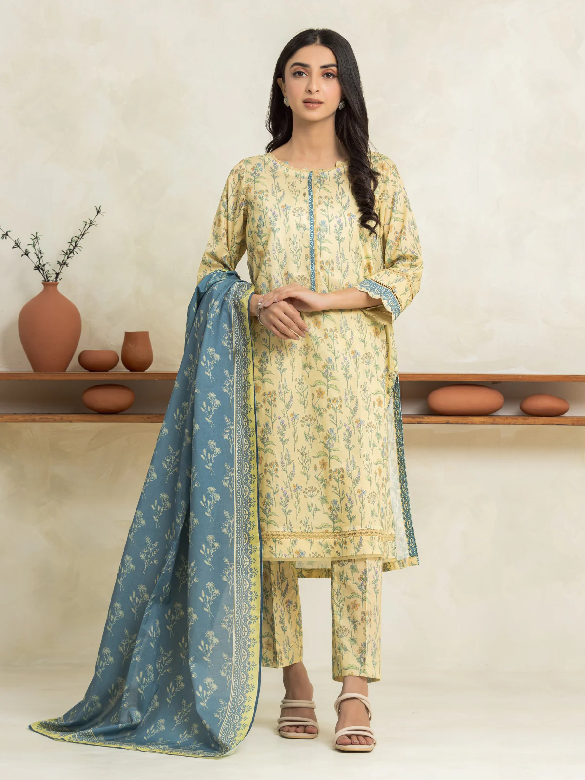 Printed Lawn Suit - EWU24A1-29244-3P