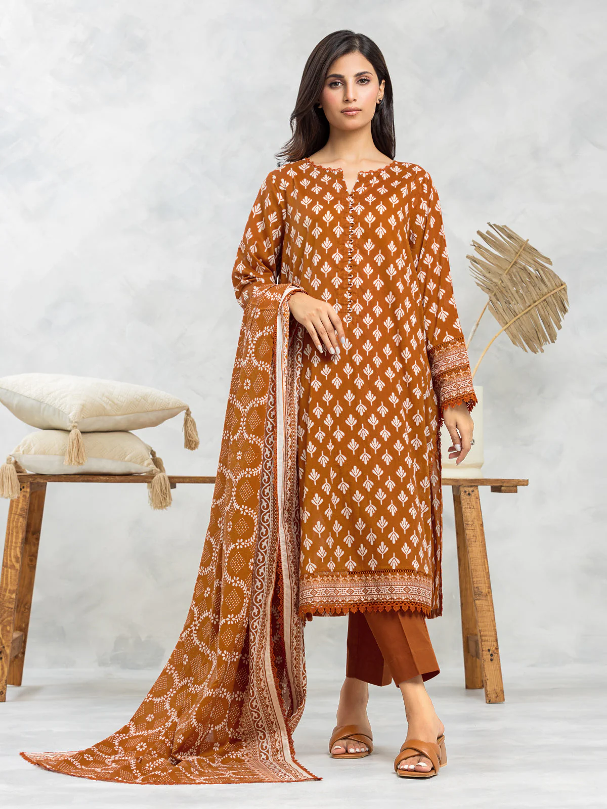 Printed Viscose Suit - EWU24A4-29166-3P