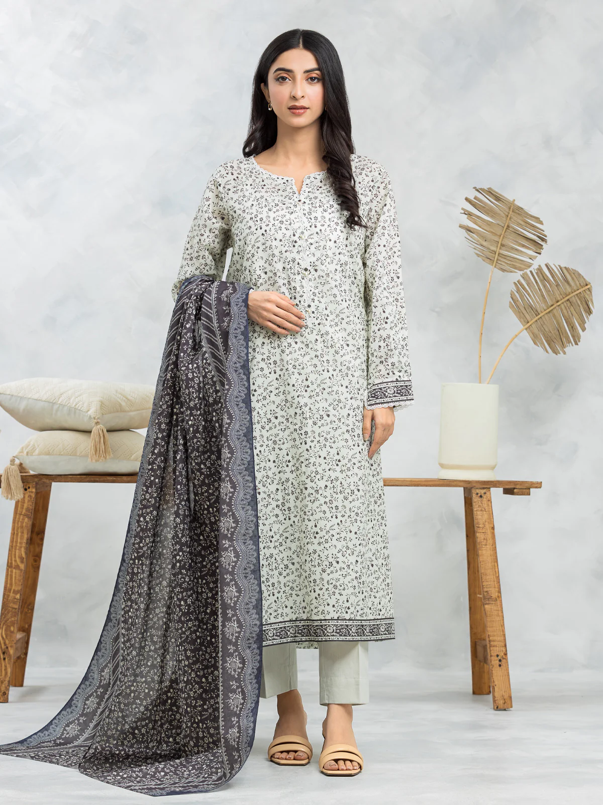 Printed Viscose Suit - EWU24A4-29192-3P