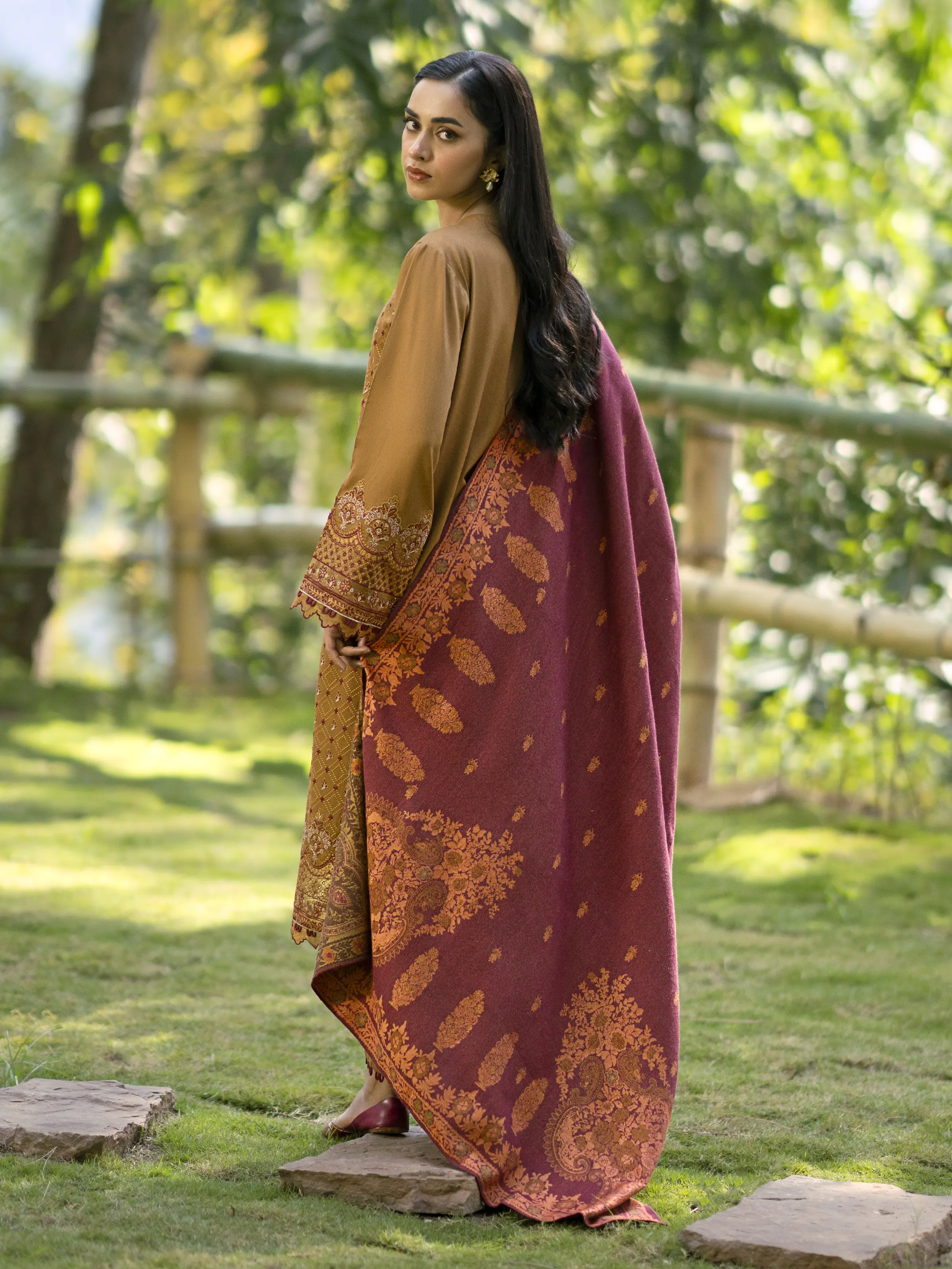 Unstitched Embroidered Marina Twill Shirt Dupatta - EWU24V14-30212SD - Image 6
