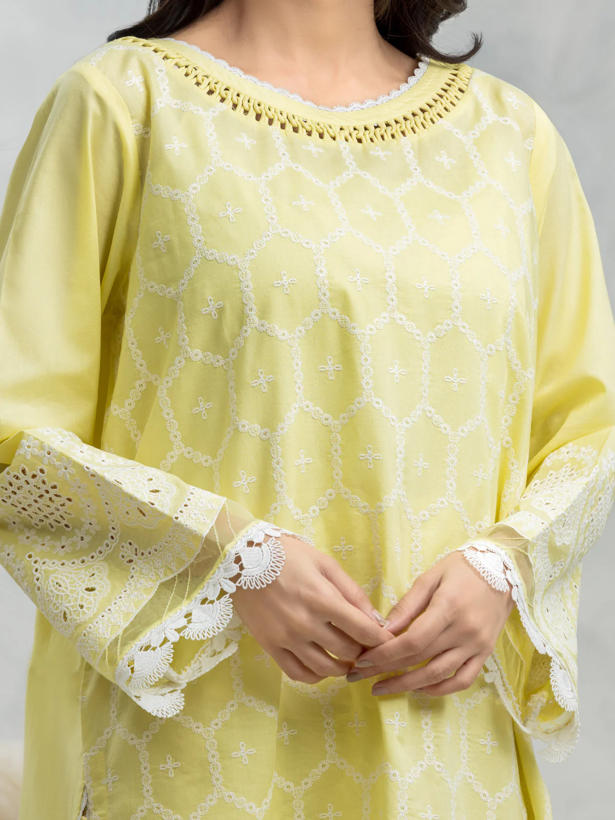 Embroidered Cambric Suit - EWU24V2-28621-3P - Image 3