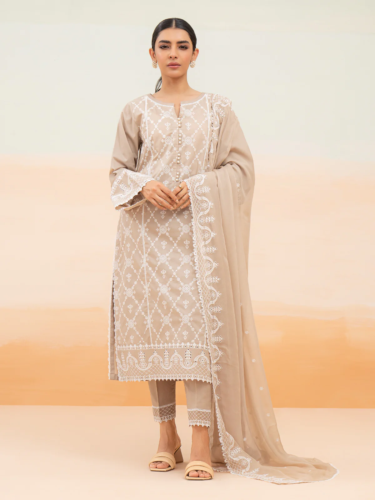 Embroidered Cambric Suit - EWU24V2-28640-3P - Image 6