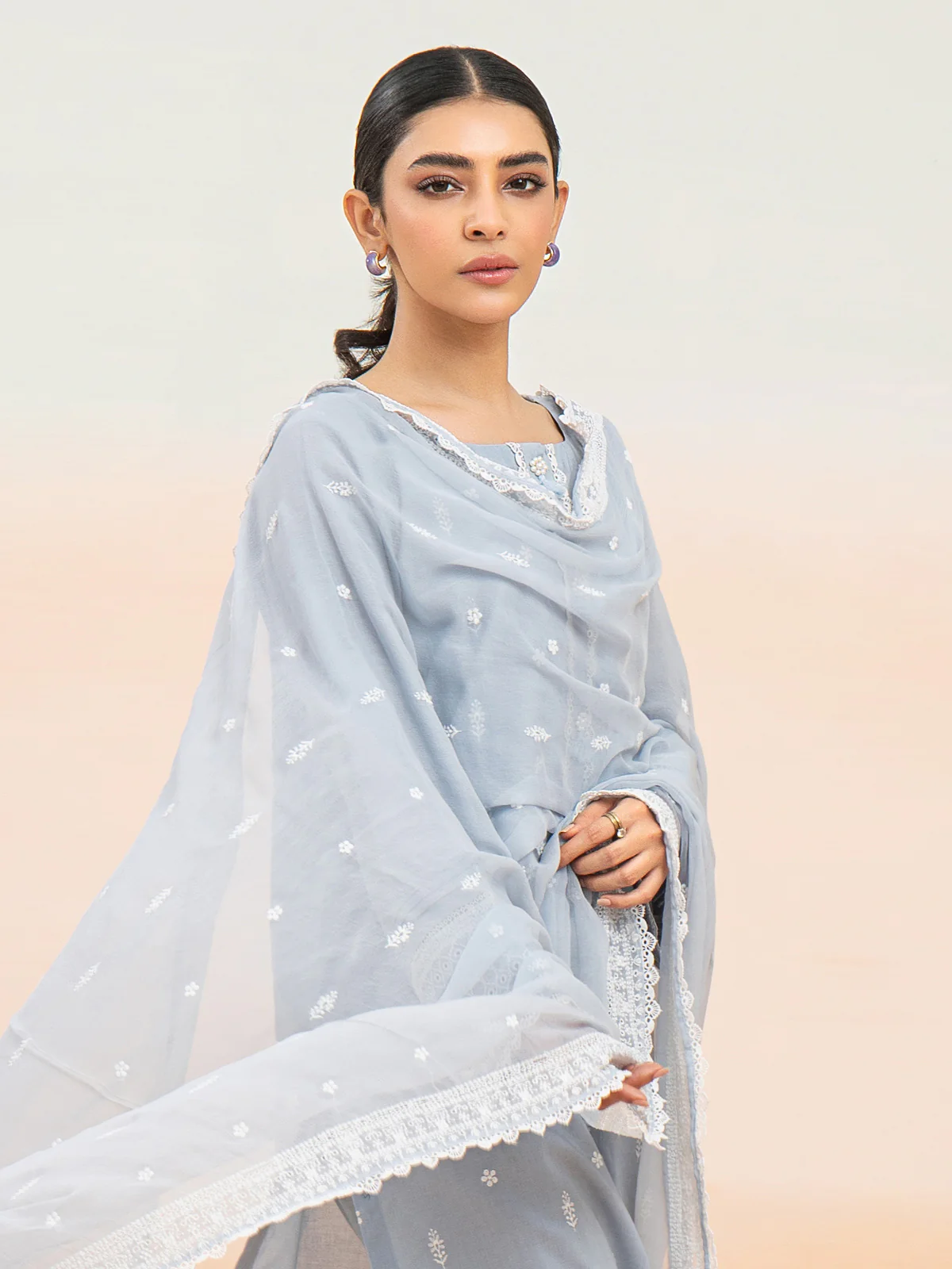 Embroidered Cambric Suit - EWU24V2-28643-3P - Image 5