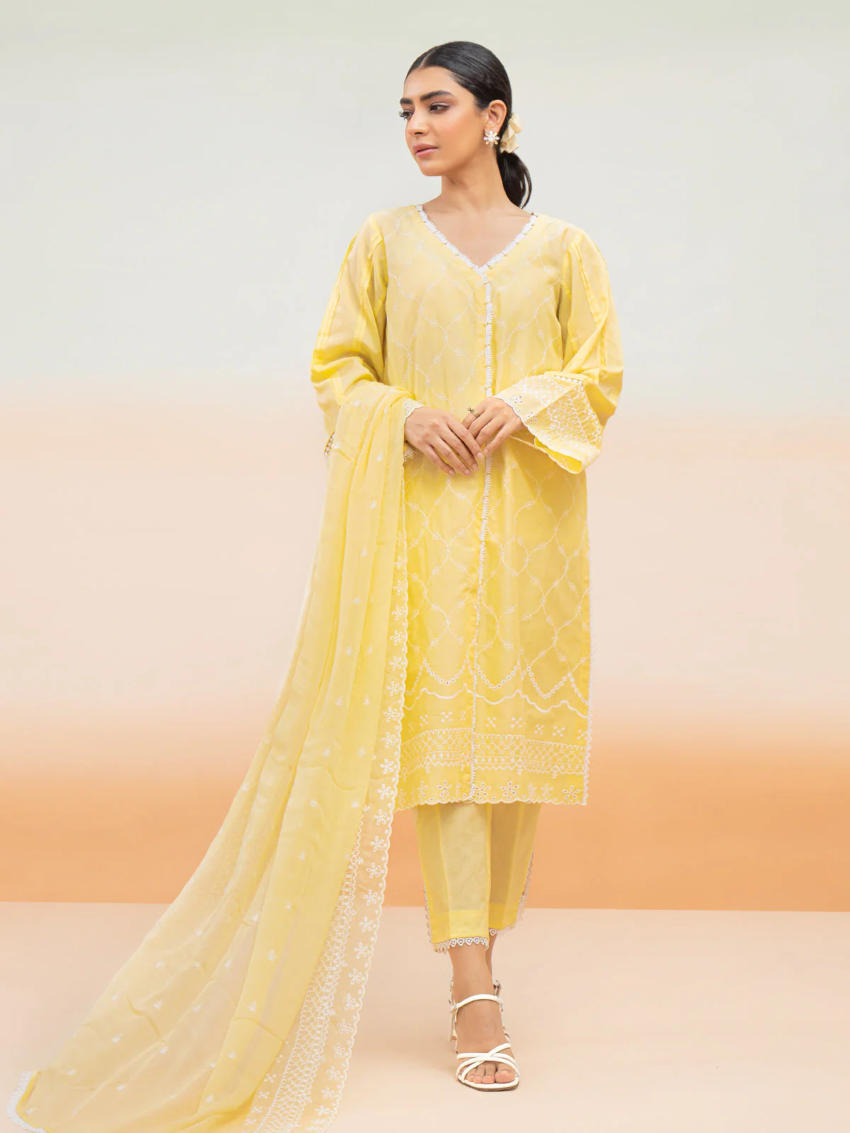 Embroidered Cambric Suit - EWU24V2-28644-3P