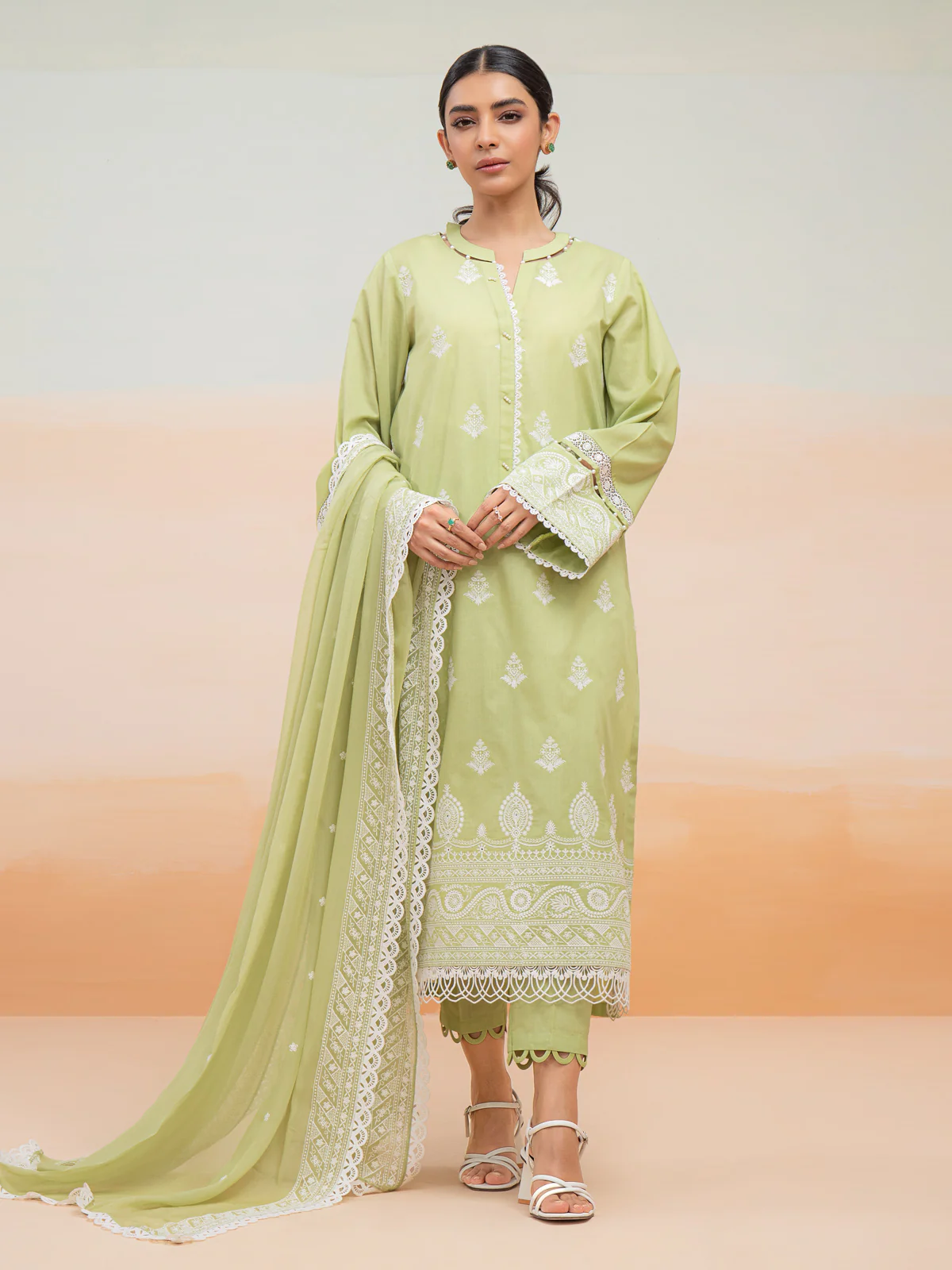 Embroidered Cambric Suit - EWU24V2-28645-3P