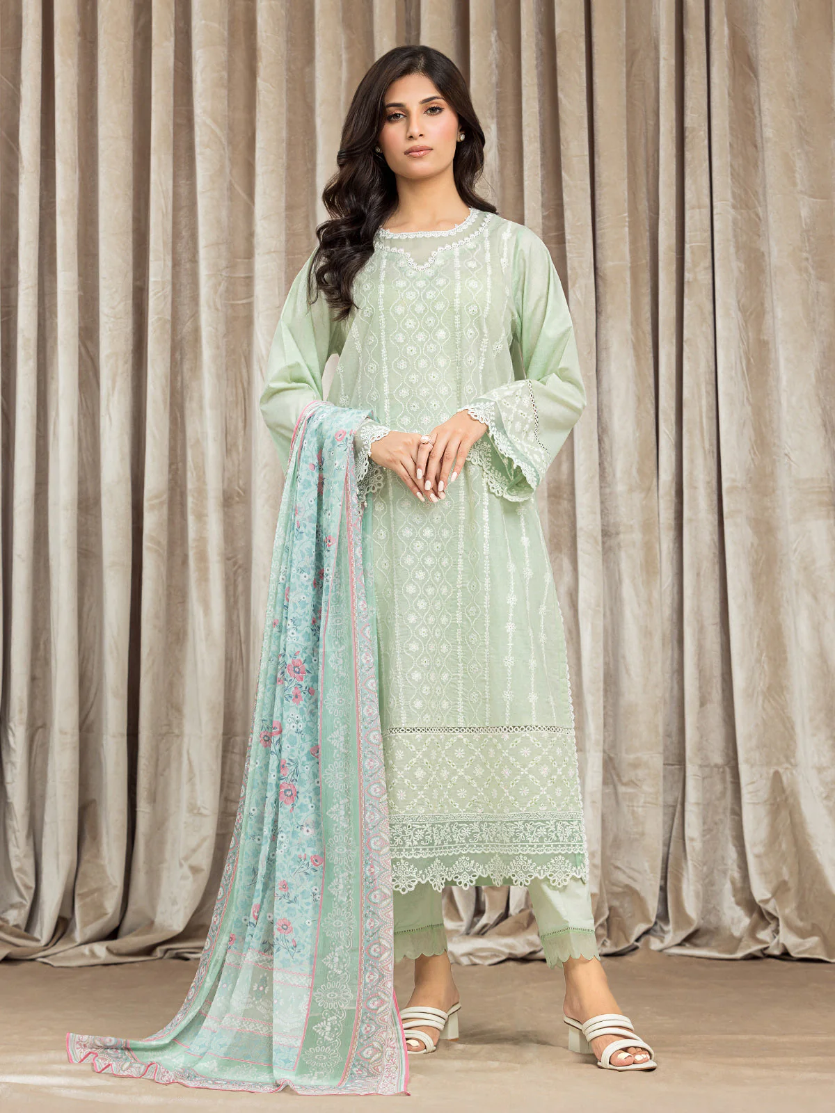 Embroidered Cambric Suit - EWU24V2-30056-3P