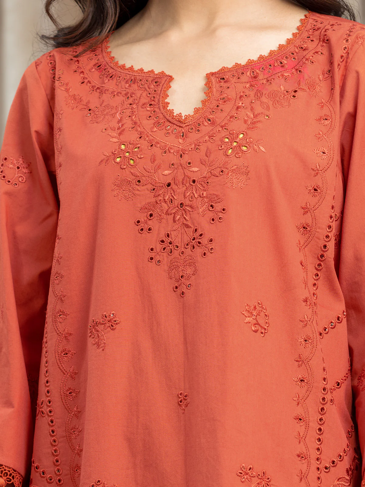 Embroidered Cambric Suit - EWU24V2-30063-3P - Image 2