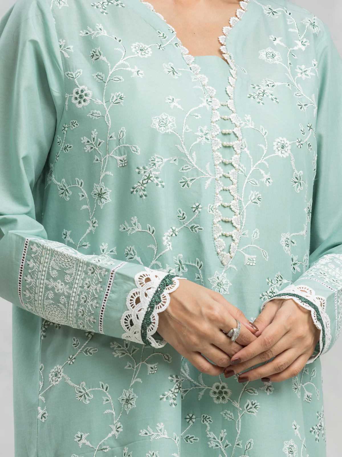 Embroidered Cambric Suit - EWU24V2-30153-3P - Image 3