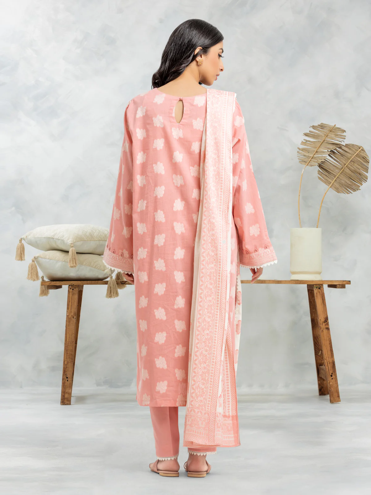 Embroidered Jacquard Suit - EWU24V3-30049-3P - Image 2