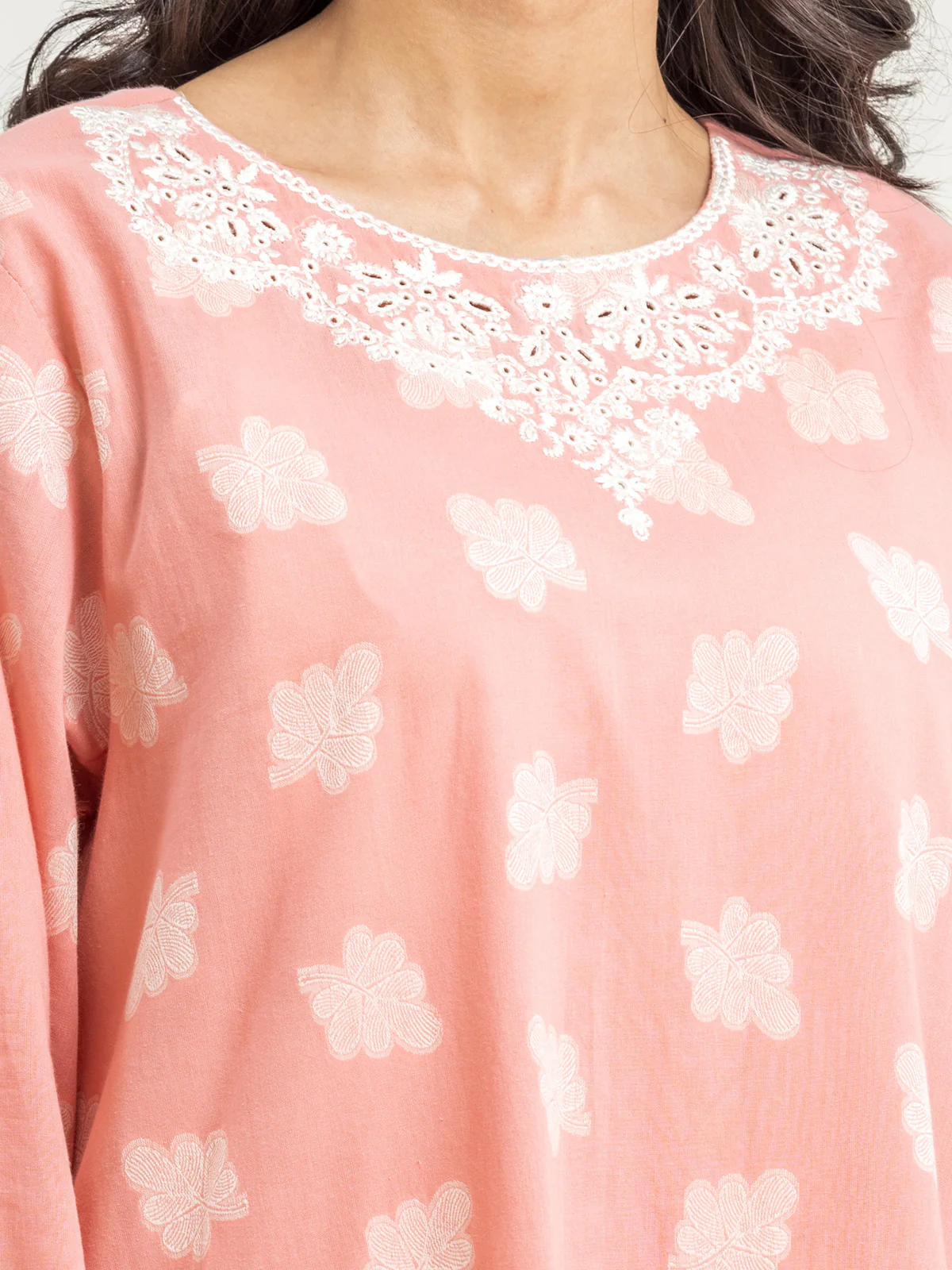 Embroidered Jacquard Suit - EWU24V3-30049-3P - Image 3