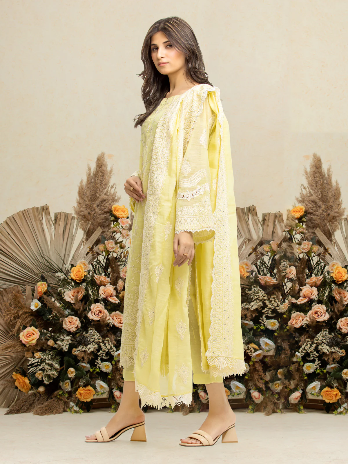Embroidered Chanderi Suit - EWU24V6-28736-3P - Image 2