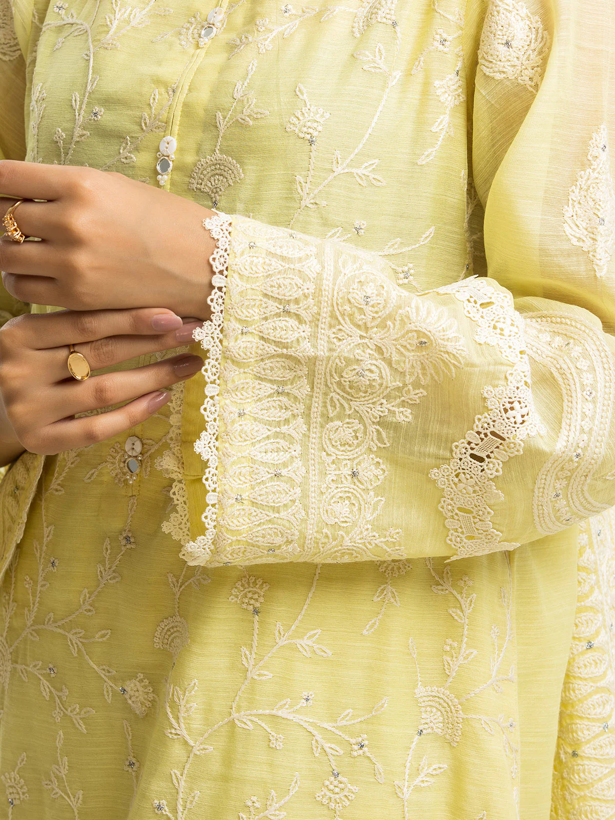 Embroidered Chanderi Suit - EWU24V6-28736-3P - Image 4