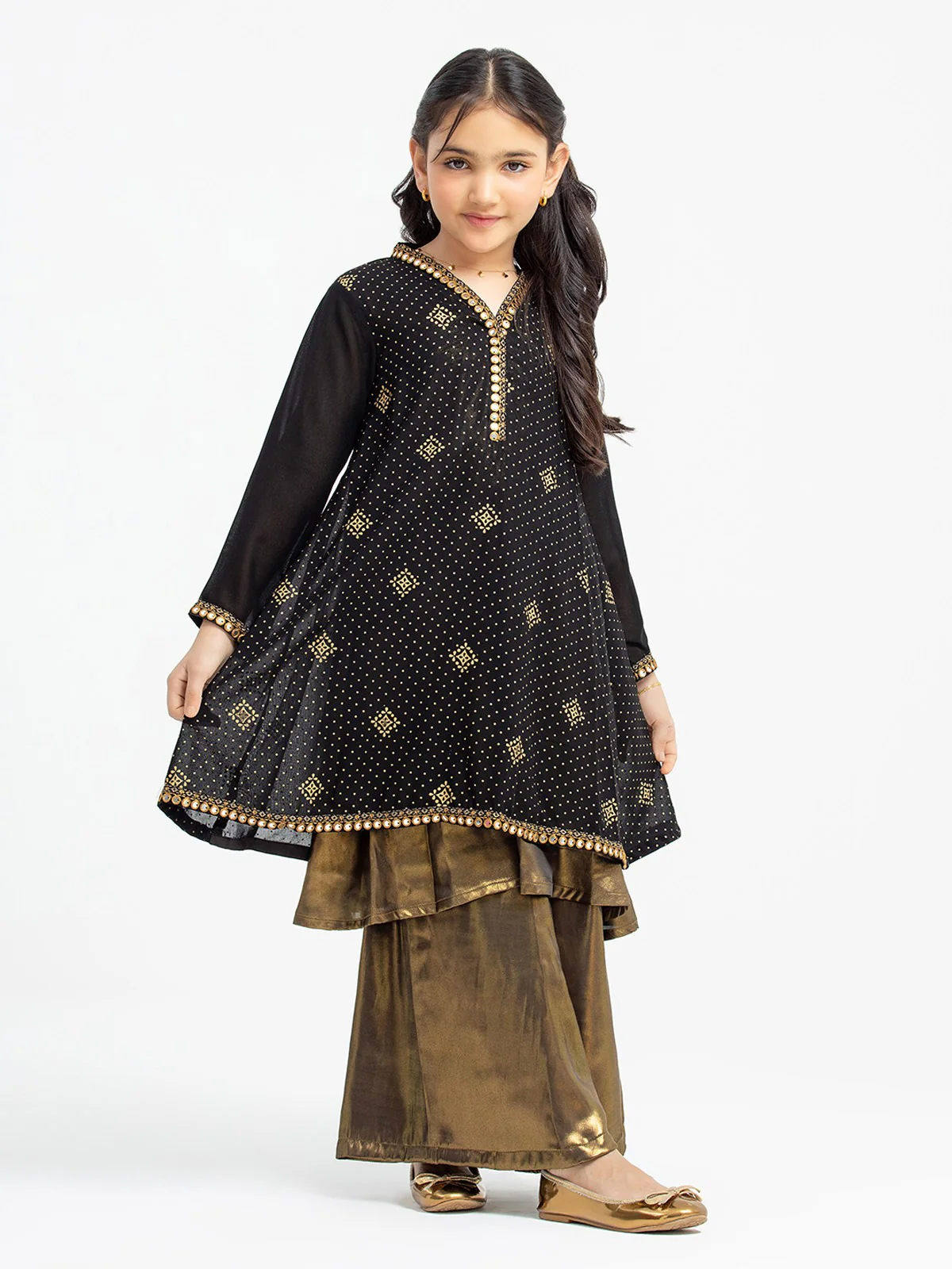 Embroidered Chiffon Shirt Trouser - EGTP23-22211ST
