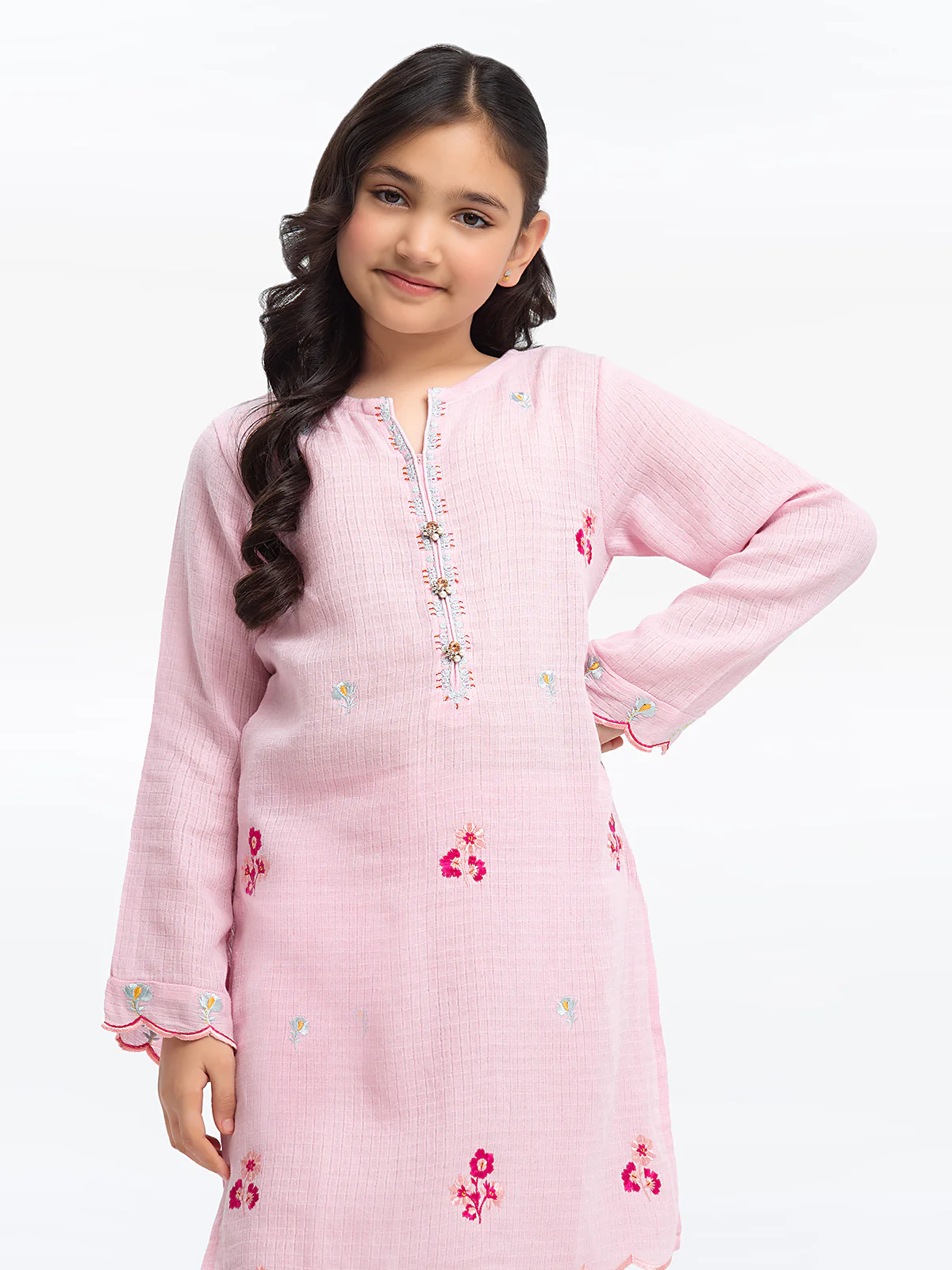 Embroidered Cotton Shirt Trouser - EGTKE23-70637ST - Image 2