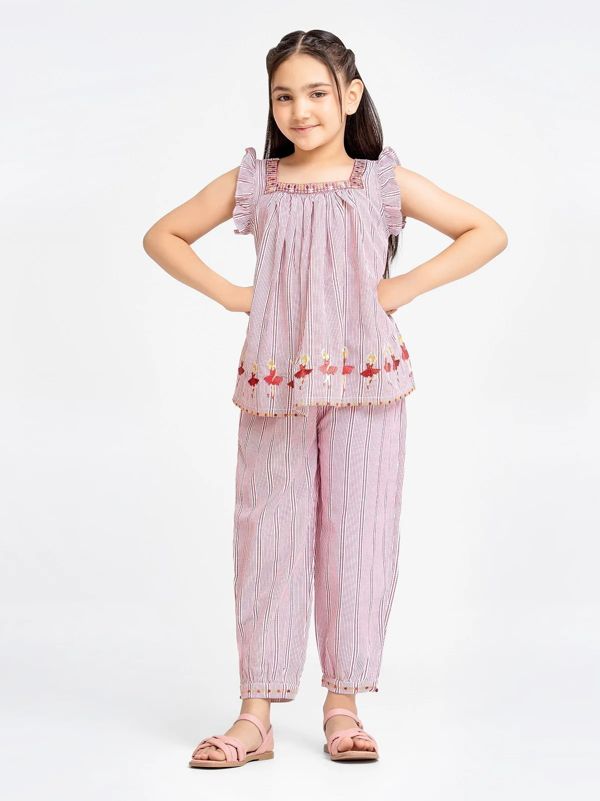 Embroidered Cotton Co-Ord Set - EGTCS23-011
