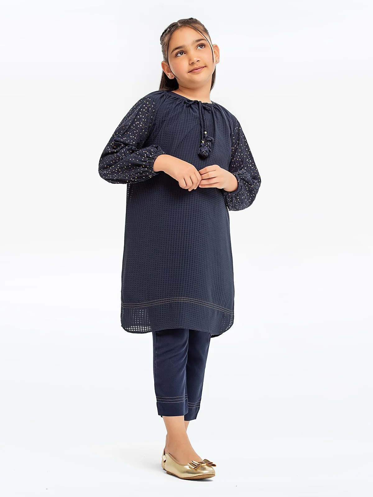 Embroidered Jacquard Shirt Trouser - EGTKE23-70611ST - Image 2