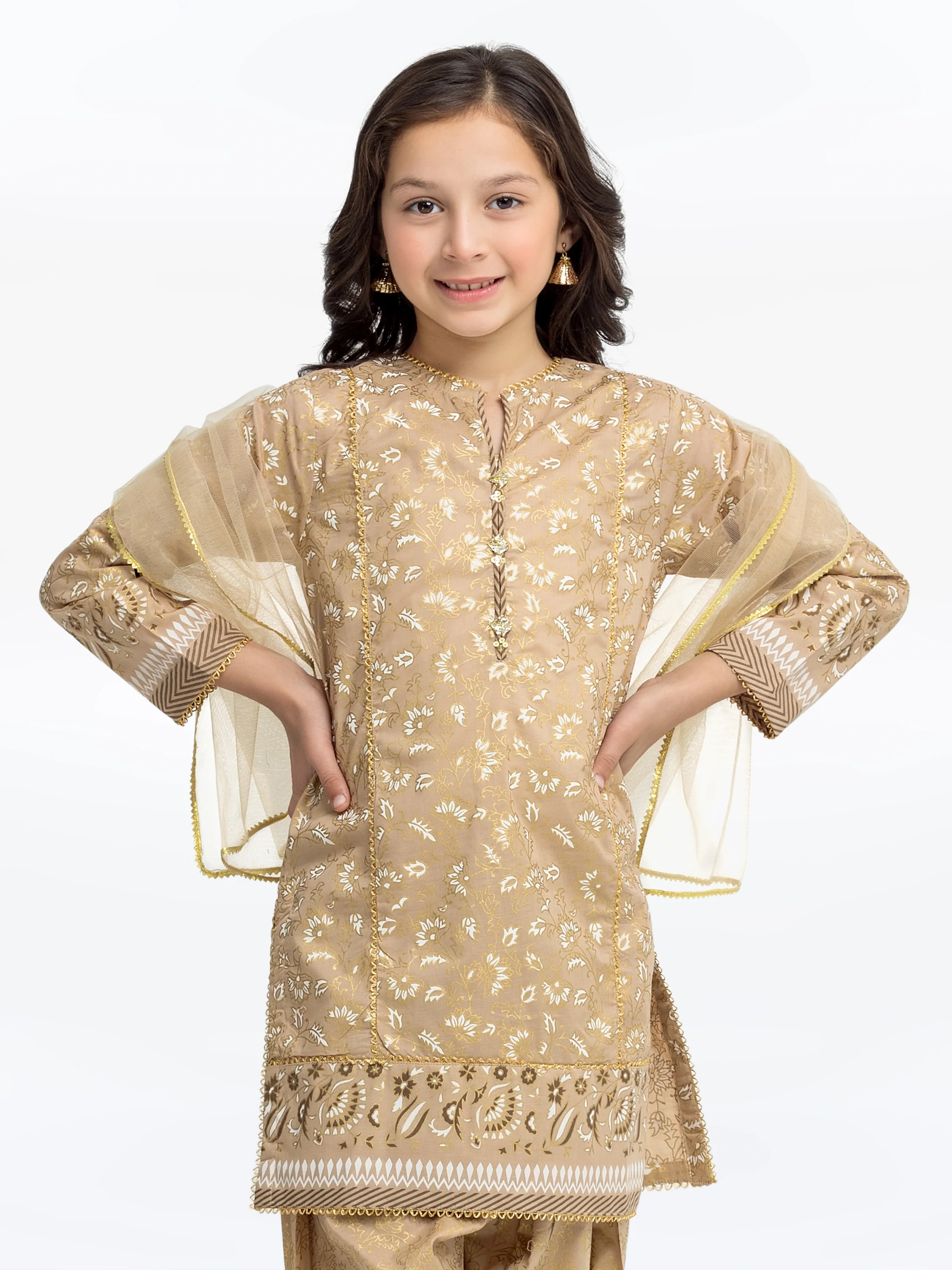 Block Print Cambric Suit - EGTKP5-70795-3P - Image 2