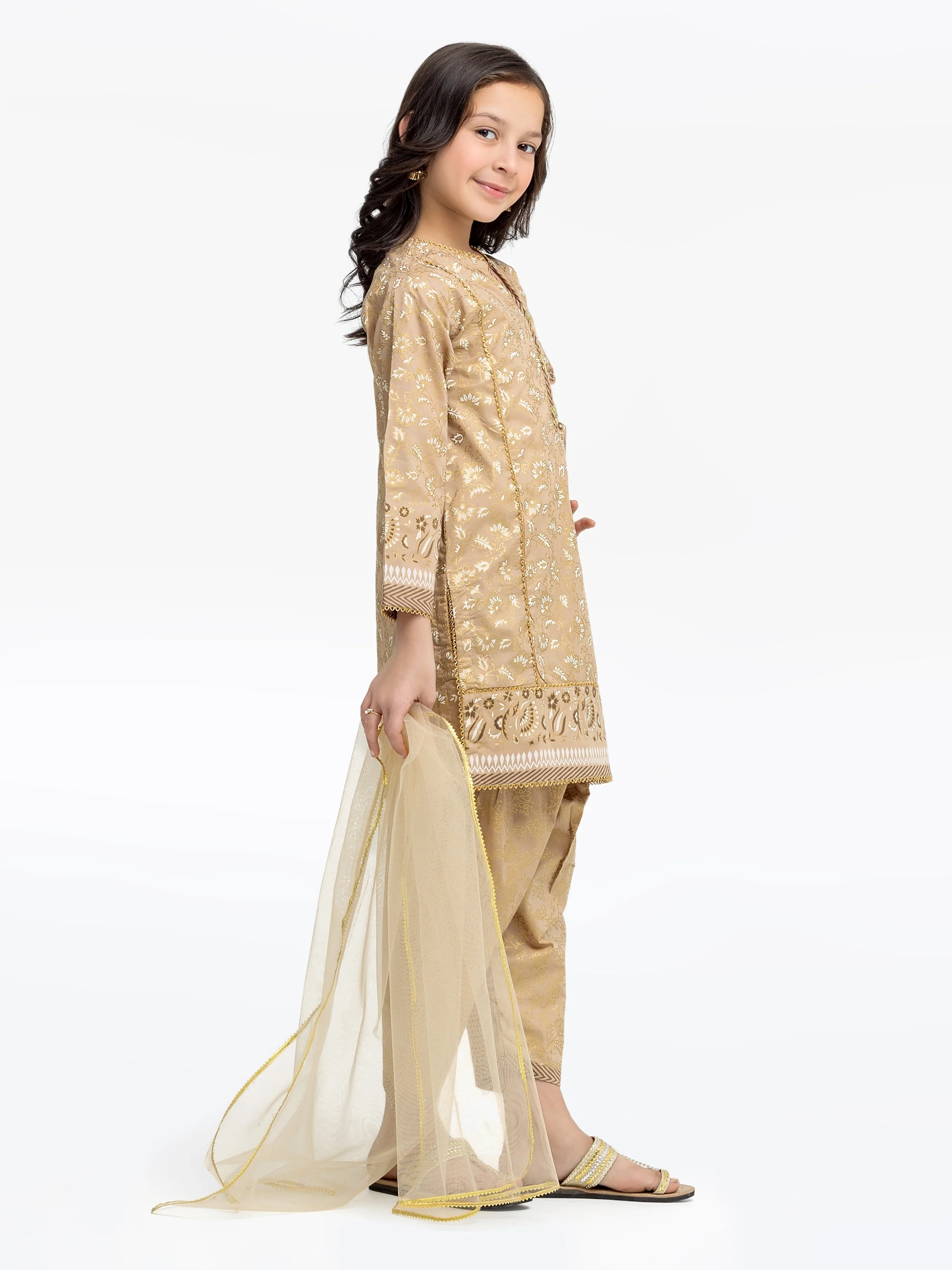Block Print Cambric Suit - EGTKP5-70795-3P - Image 5