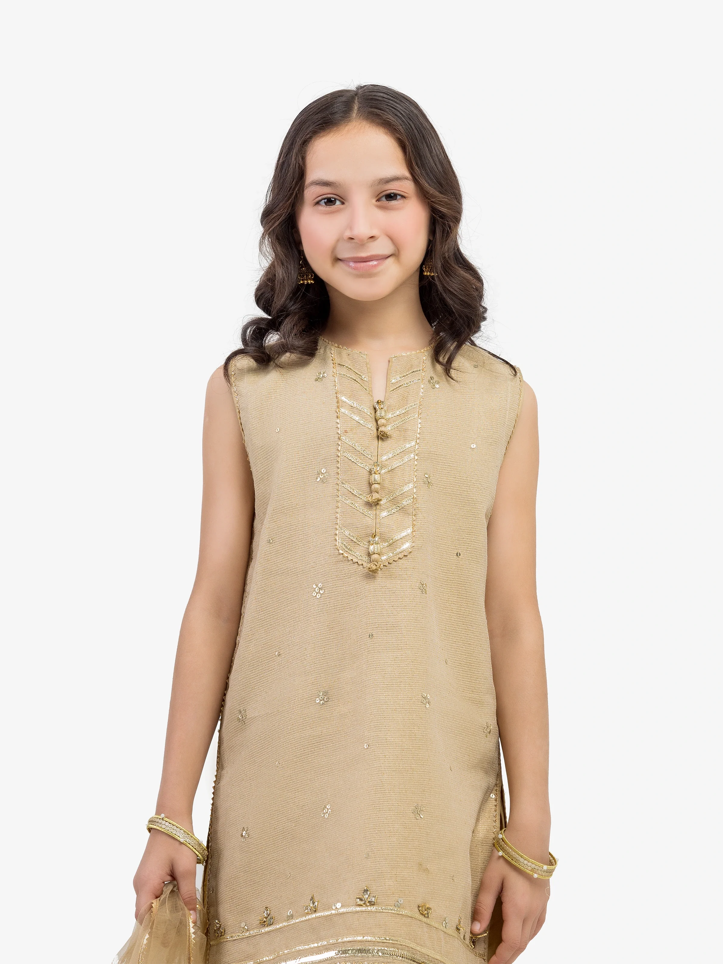 Embroidered Net Suit - EGTPLED5-50070-3P - Image 2