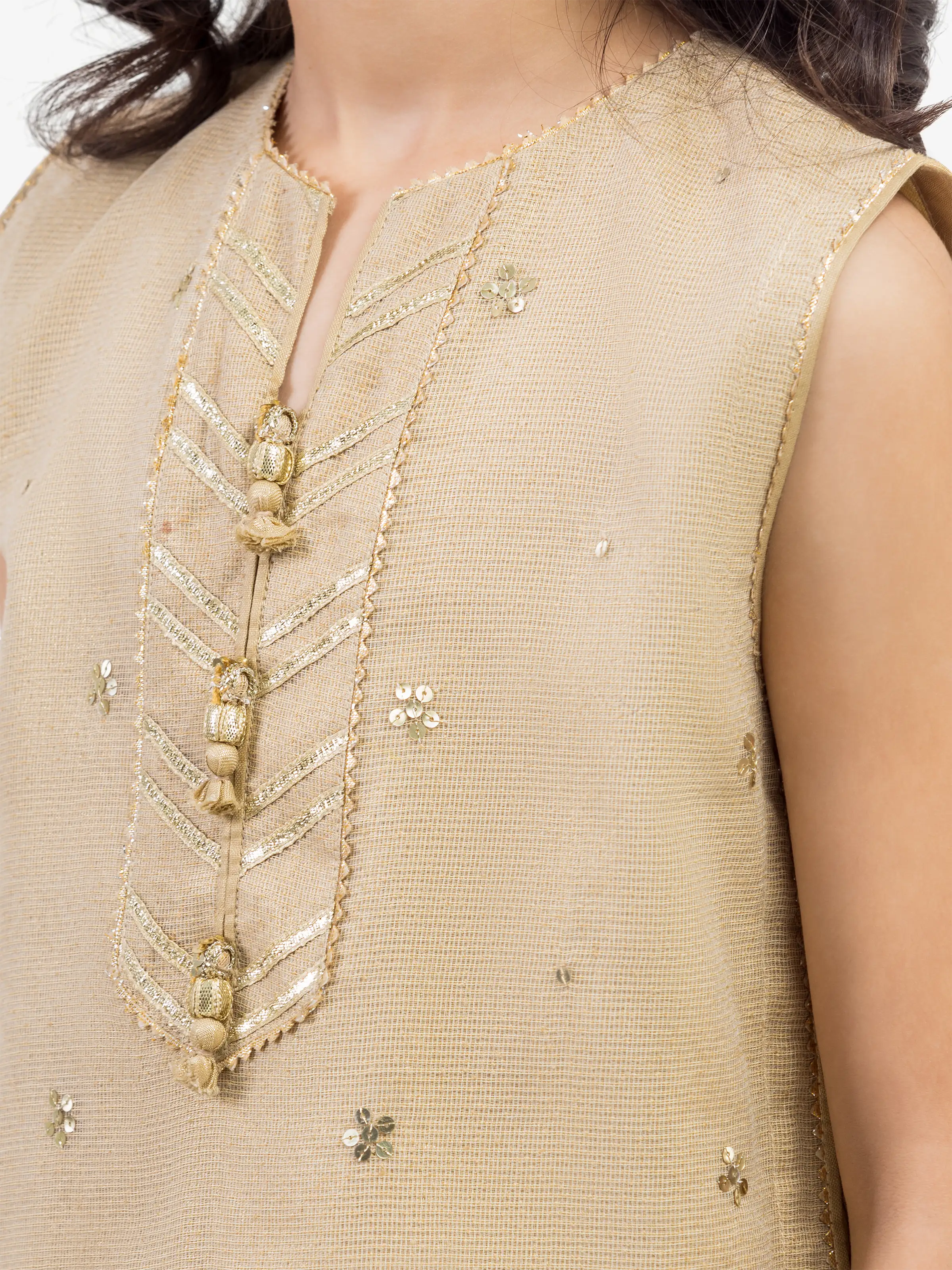 Embroidered Net Suit - EGTPLED5-50070-3P - Image 3