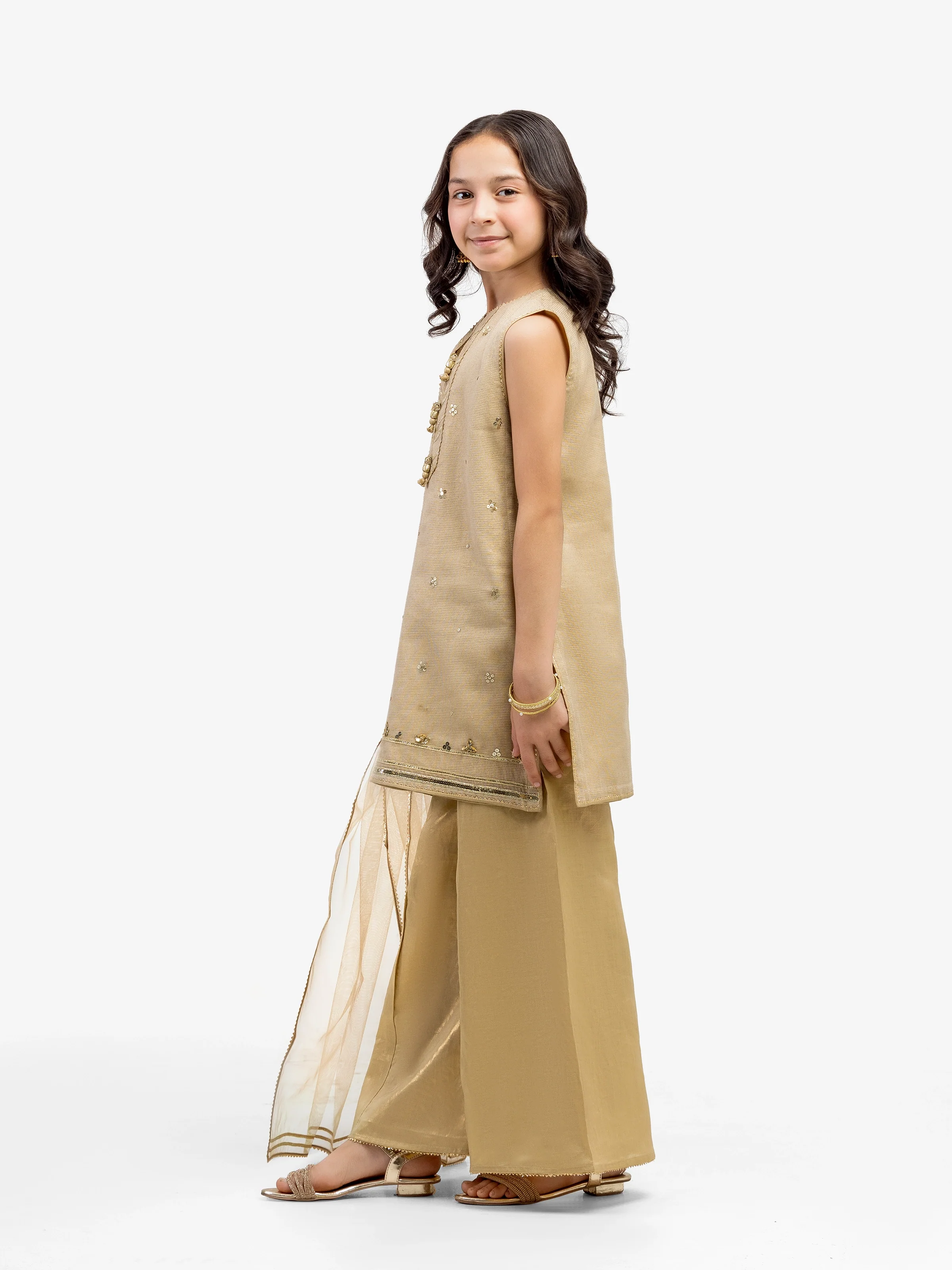 Embroidered Net Suit - EGTPLED5-50070-3P - Image 4