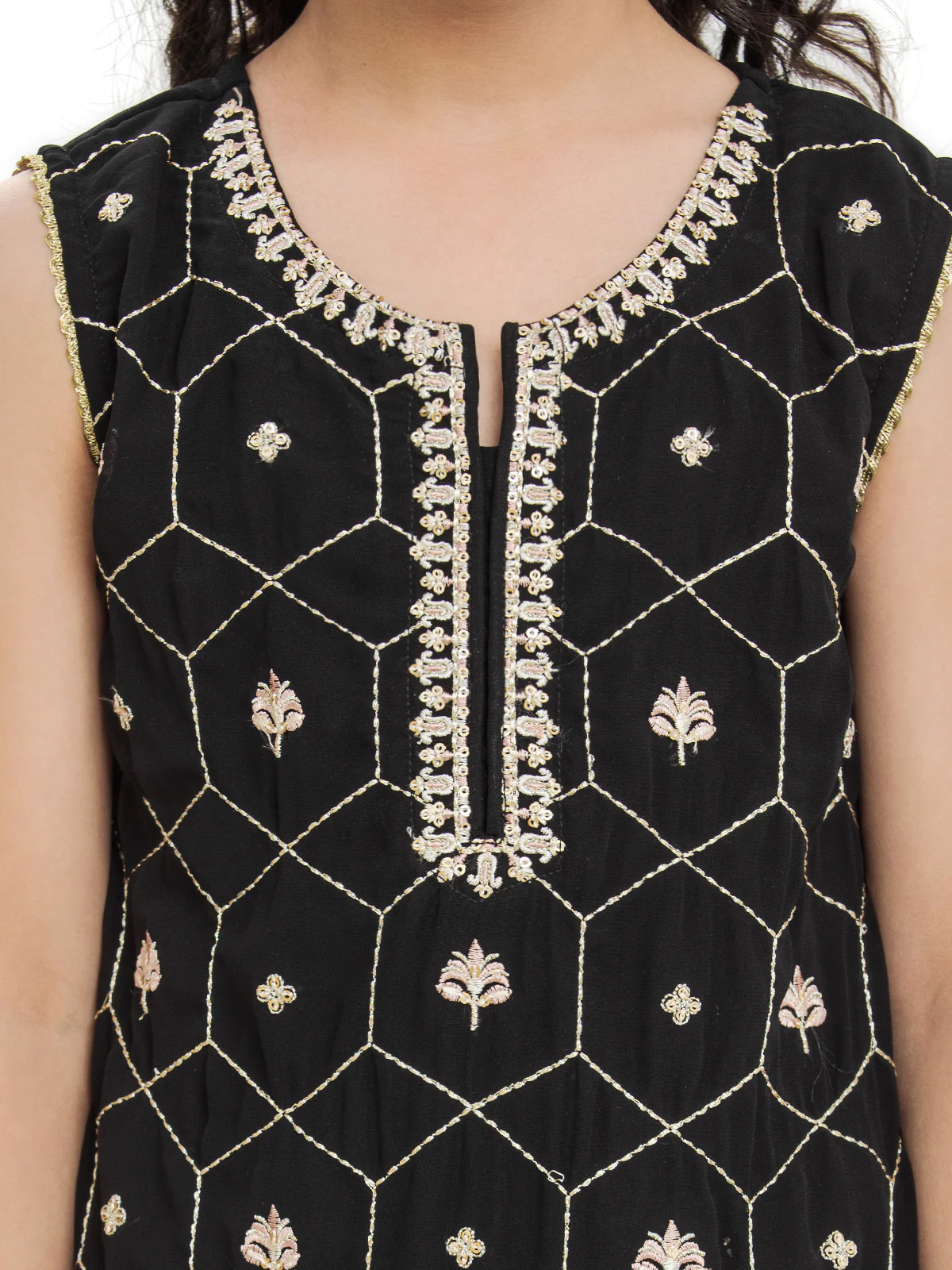 Embroidered Viscose Gharara Suit - EGTPLE24-50008ST - Image 3