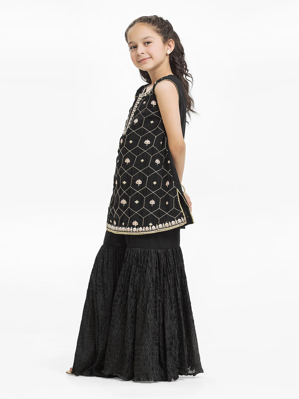 Embroidered Viscose Gharara Suit - EGTPLE24-50008ST - Image 4