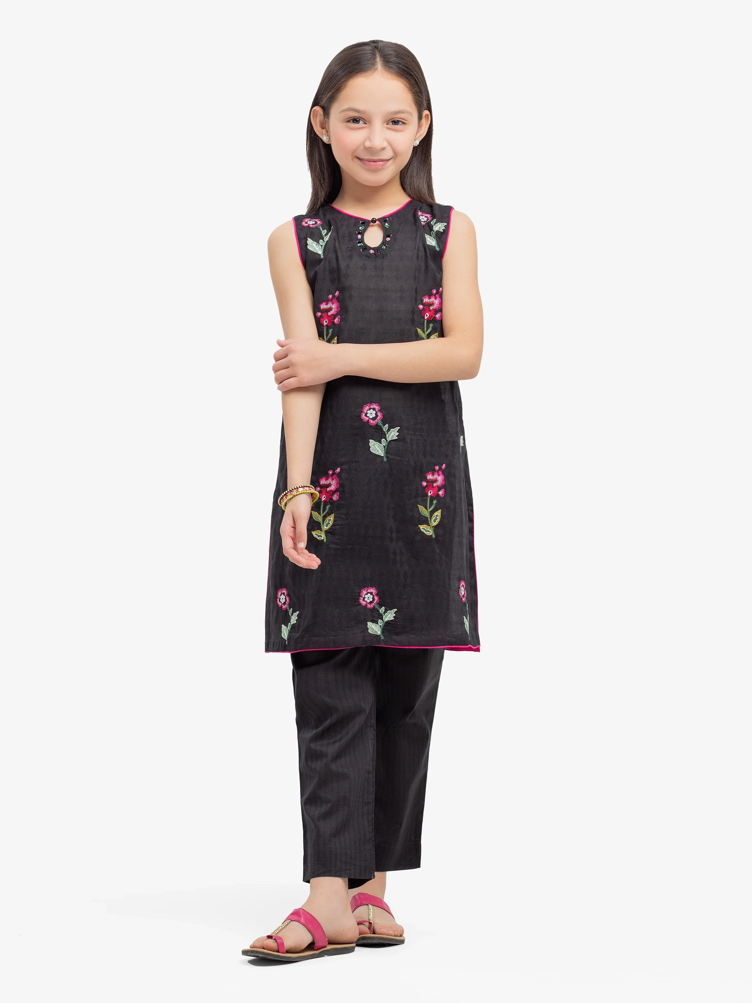Embroidered Dobby Shirt Trouser - EGTKE24-70761ST