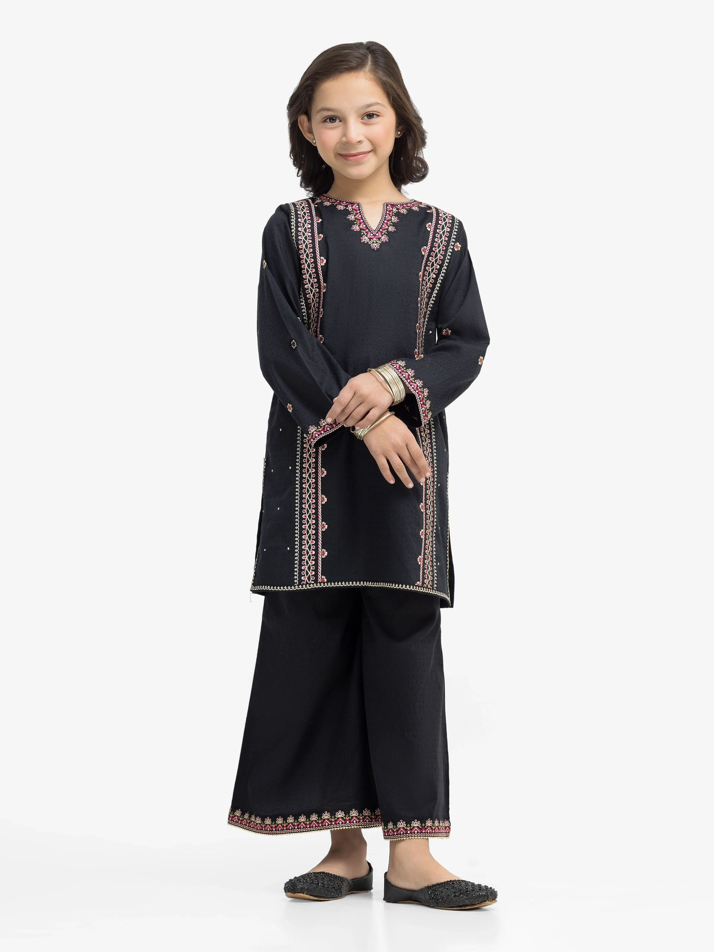 Embroidered Dobby Shirt Trouser - EGTKE24-70927ST