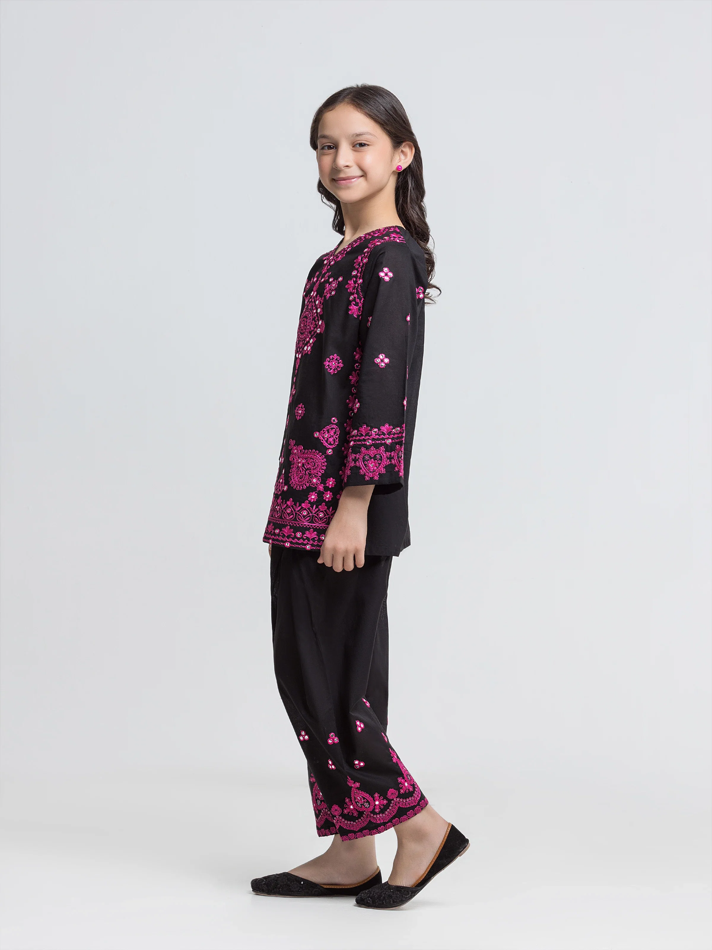 Embroidered Cambric Co-Ord Set - EGTKED6-74042ST - Image 5