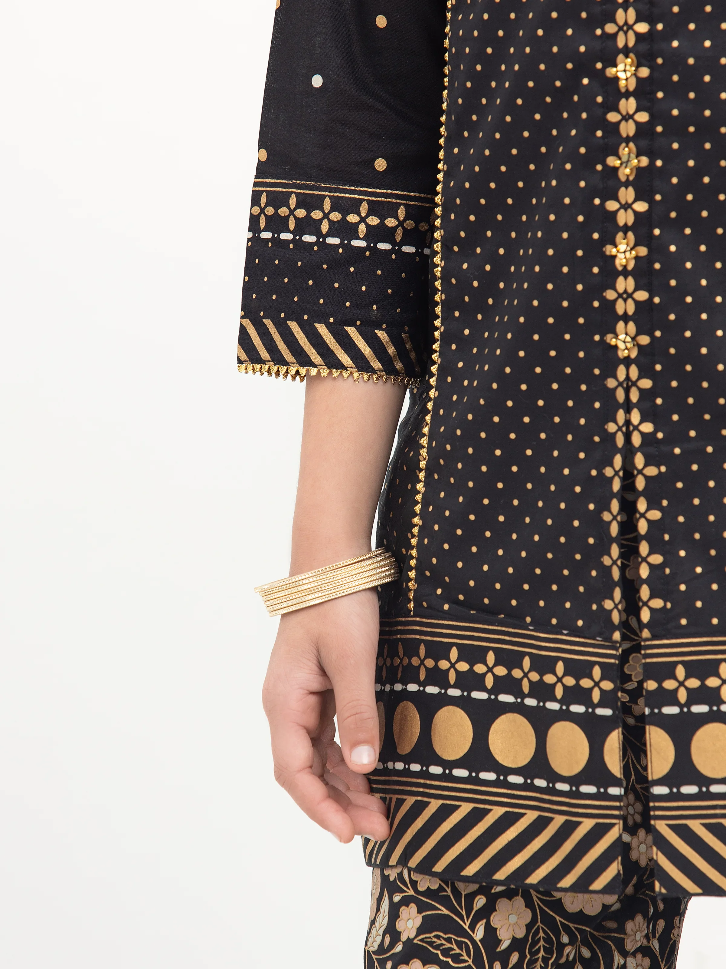 Block Print Cambric Suit - EGTKP5-70816-3P - Image 4