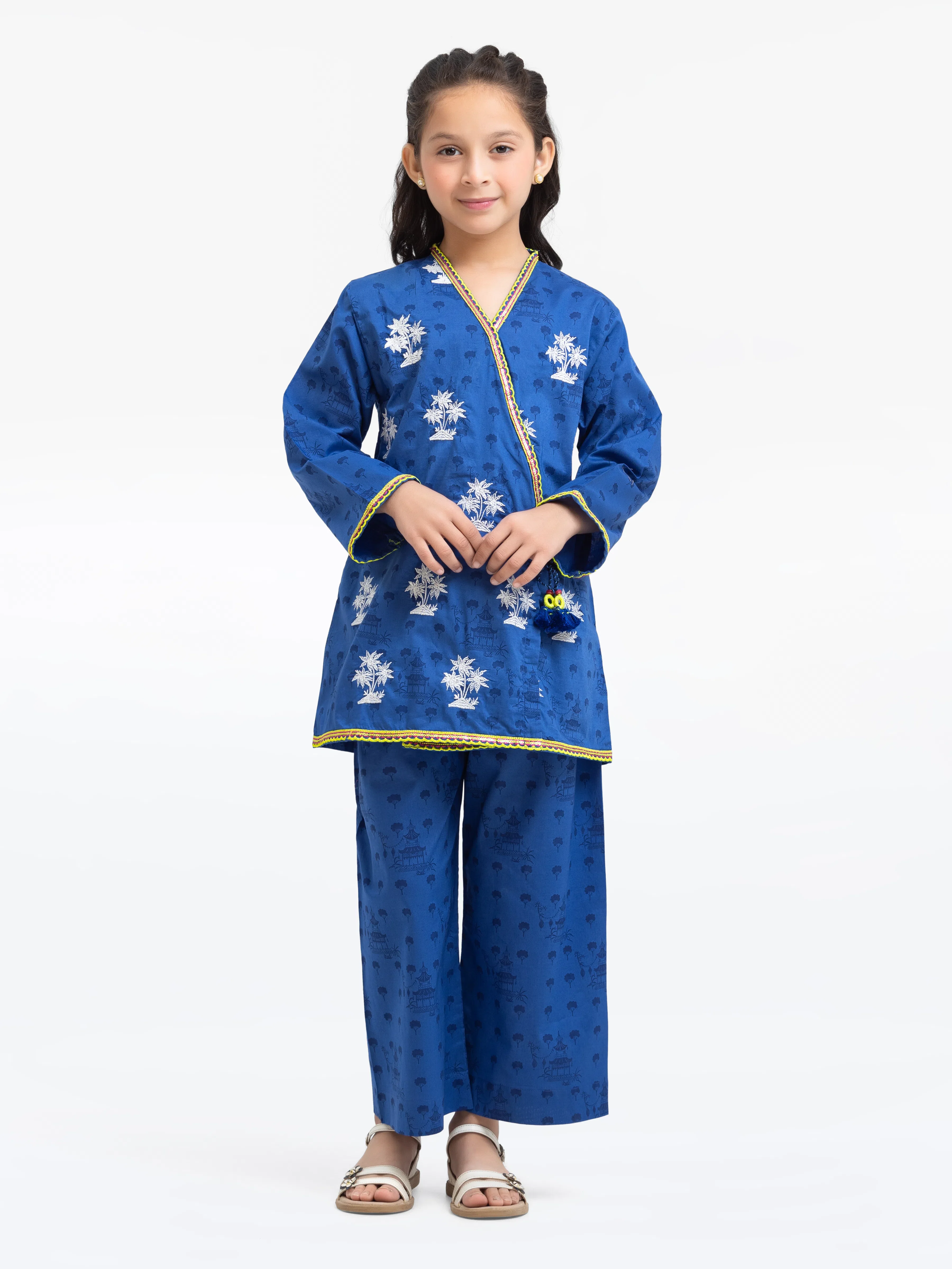 Embroidered Cambric Co-Ord Set - EGTKE24-70754ST