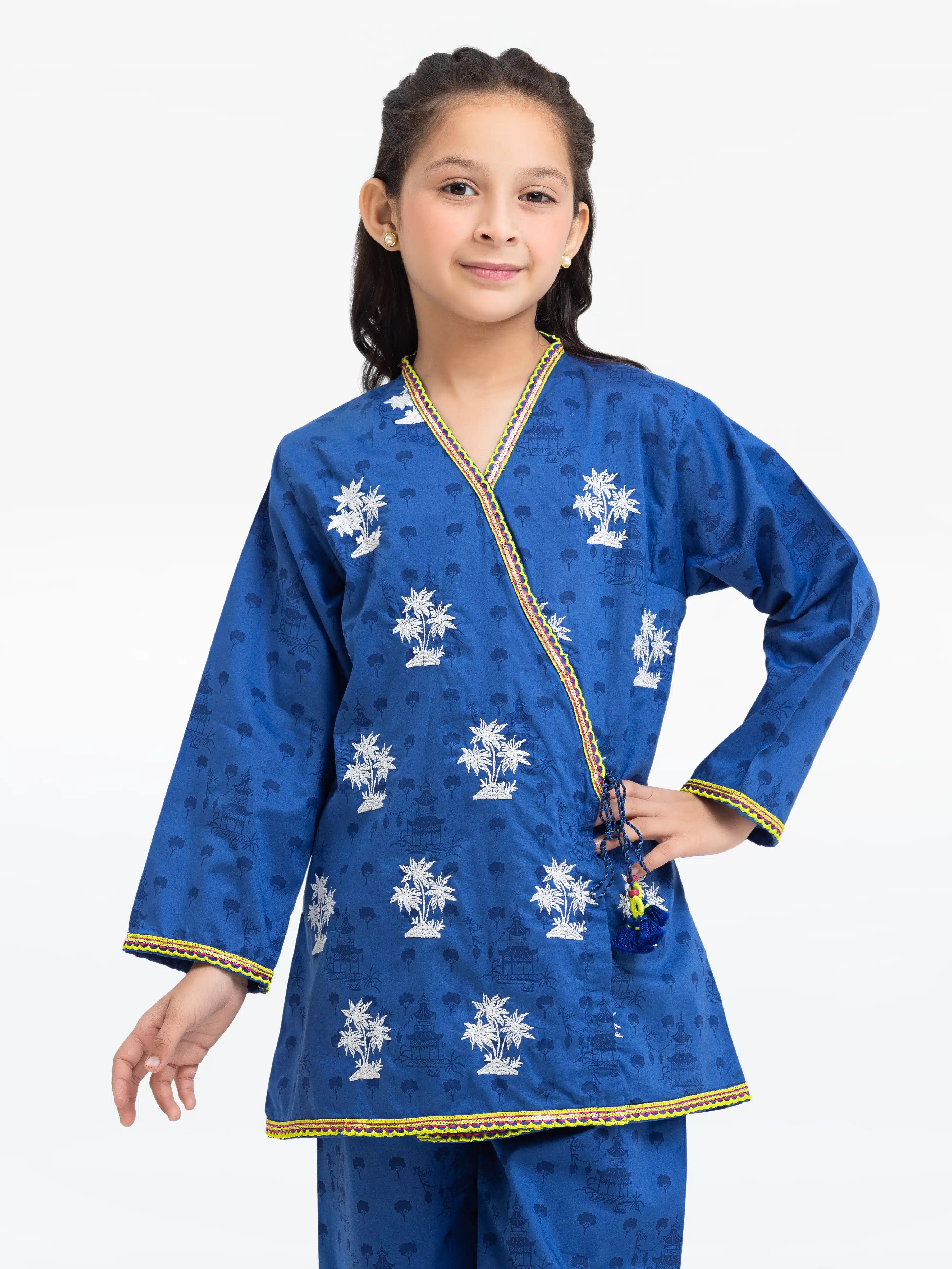 Embroidered Cambric Co-Ord Set - EGTKE24-70754ST - Image 2