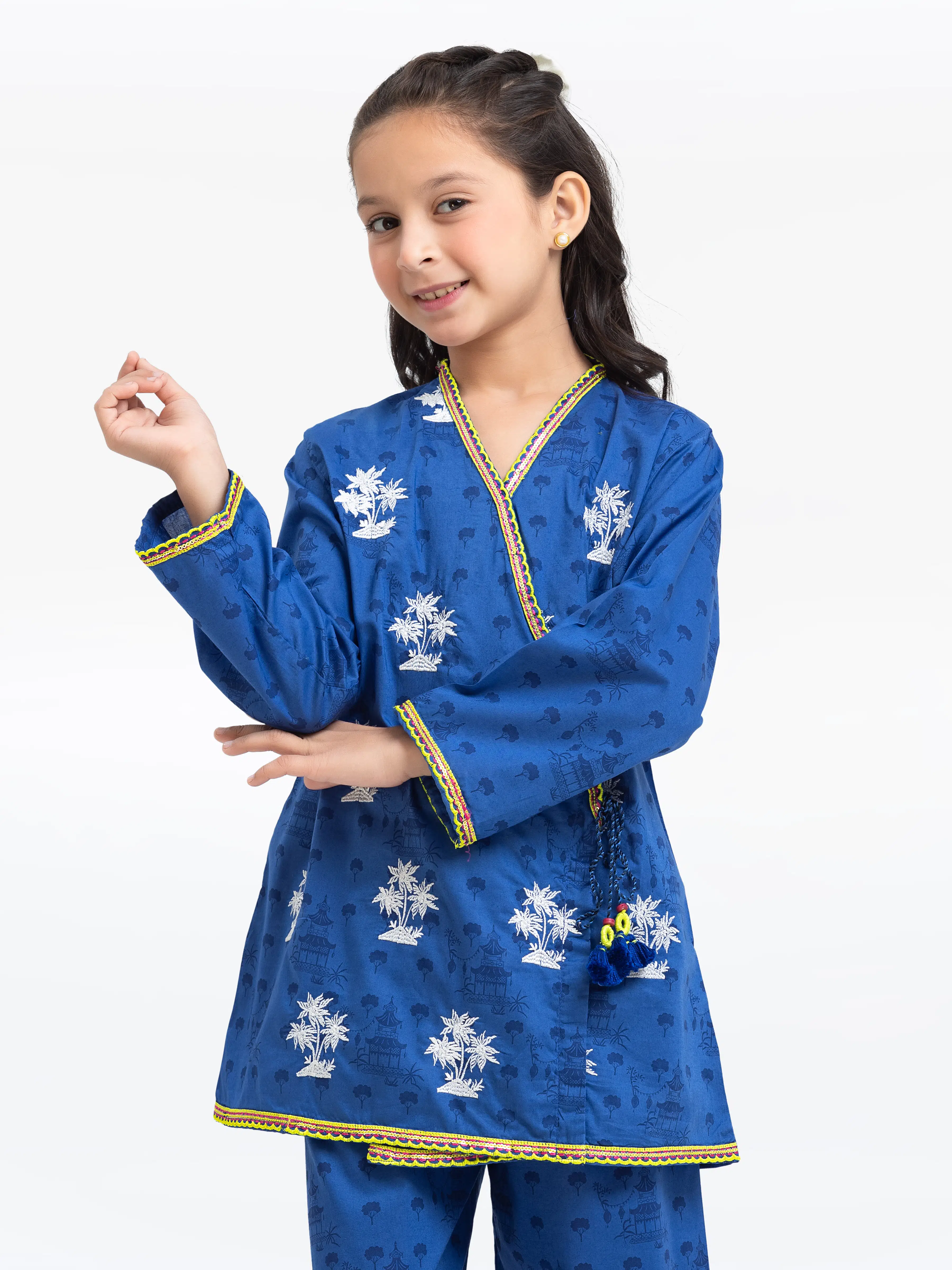 Embroidered Cambric Co-Ord Set - EGTKE24-70754ST - Image 4