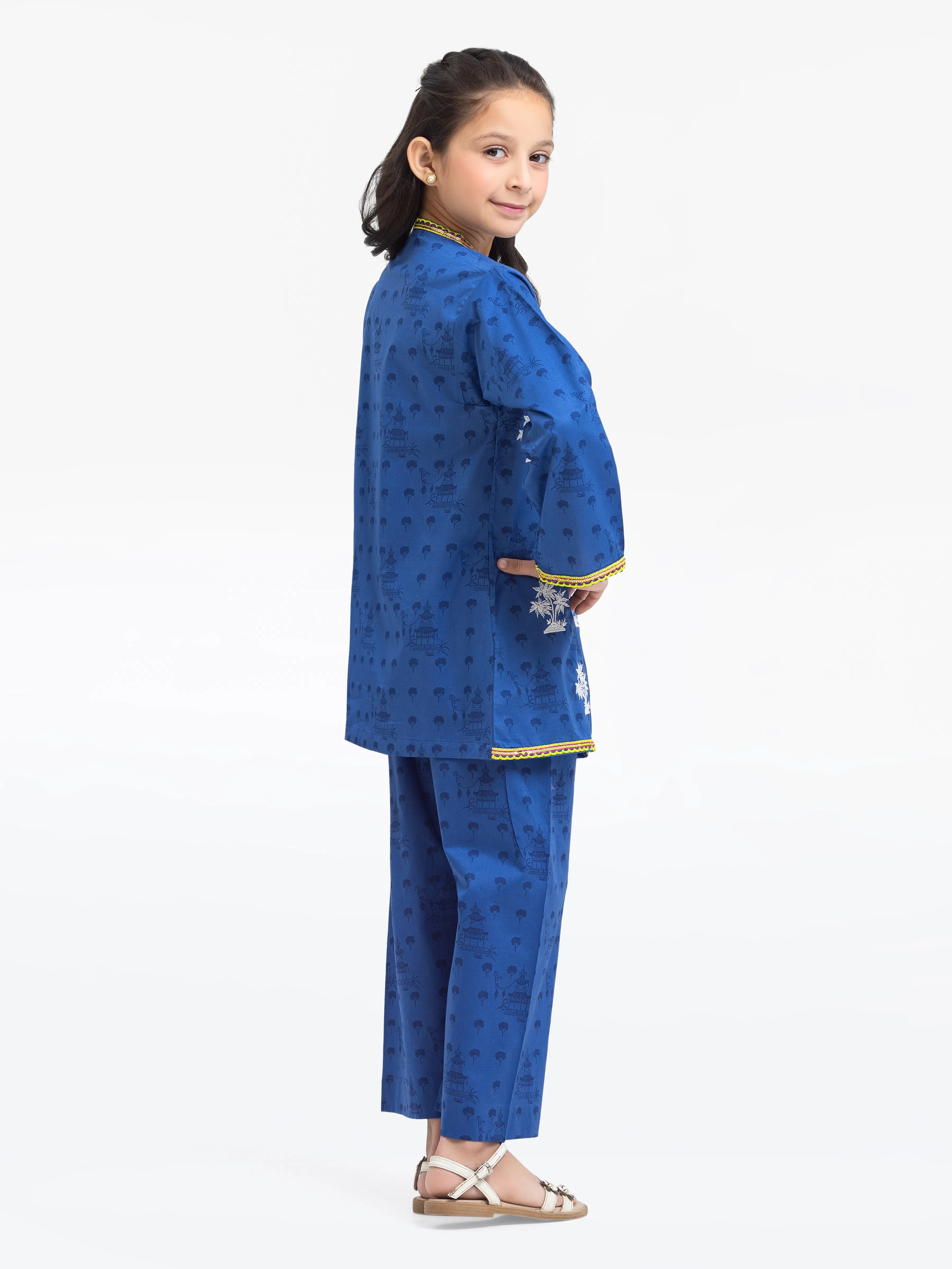 Embroidered Cambric Co-Ord Set - EGTKE24-70754ST - Image 5