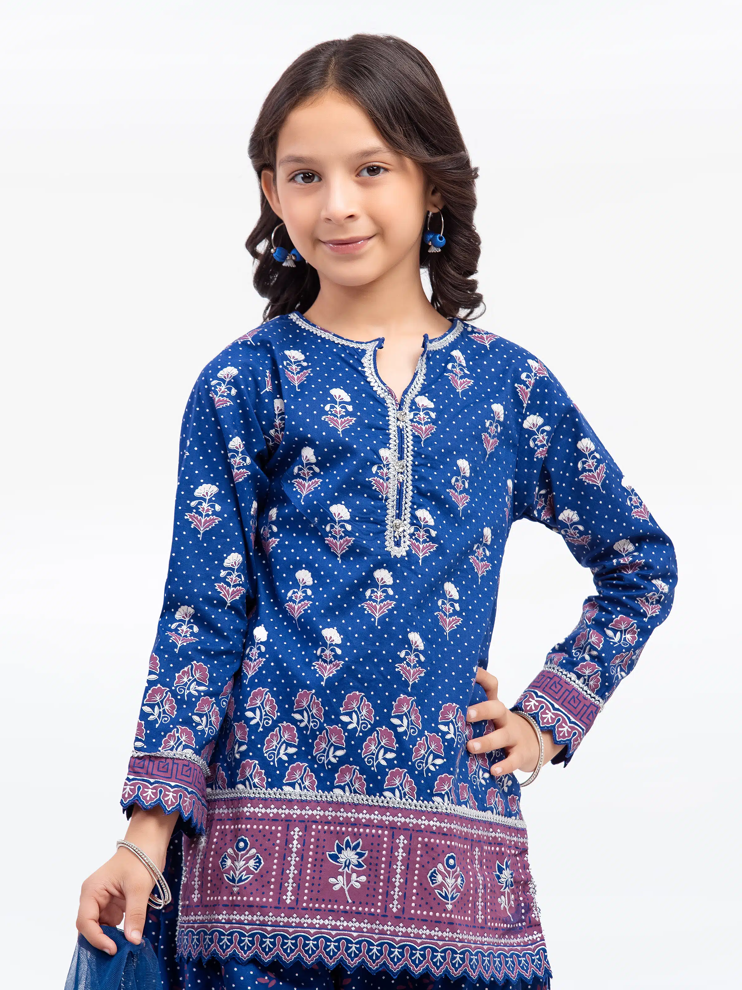 Block Print Cambric Suit - EGTKP5-70794-3P - Image 2