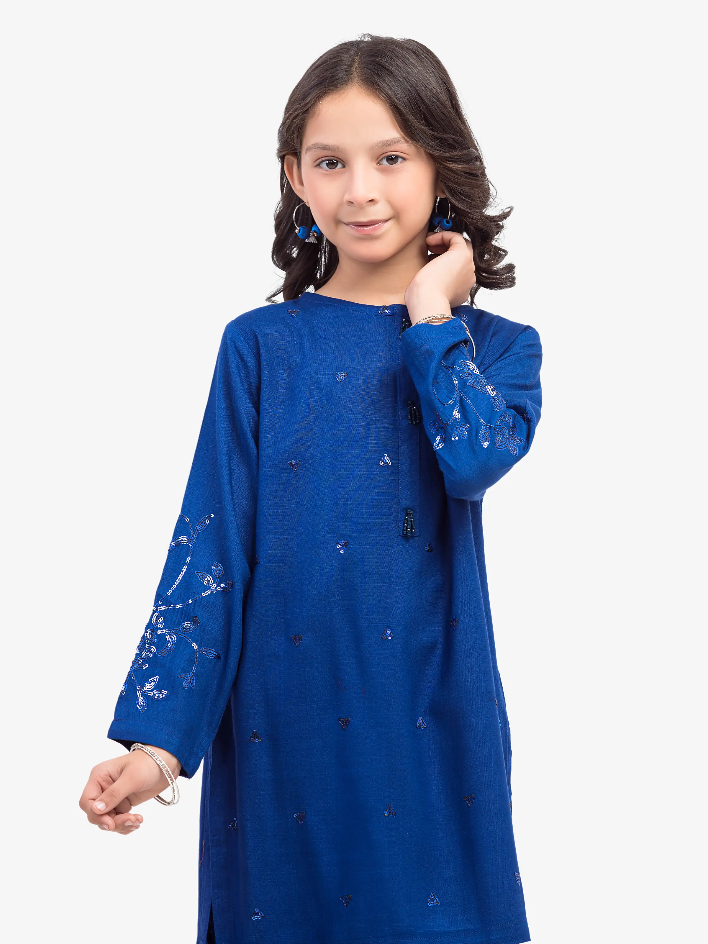 Embroidered Raw Silk Co-Ord Set - EGTPLE24-50018ST - Image 2
