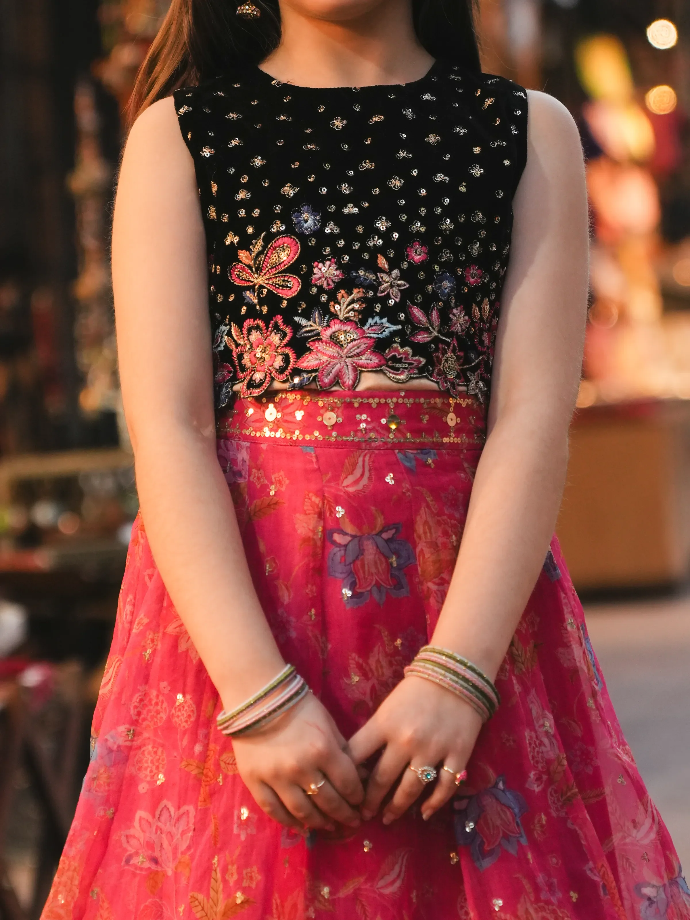 Embroidered Organza Lehenga Suit - EGTPLEP5-50051CL - Image 3