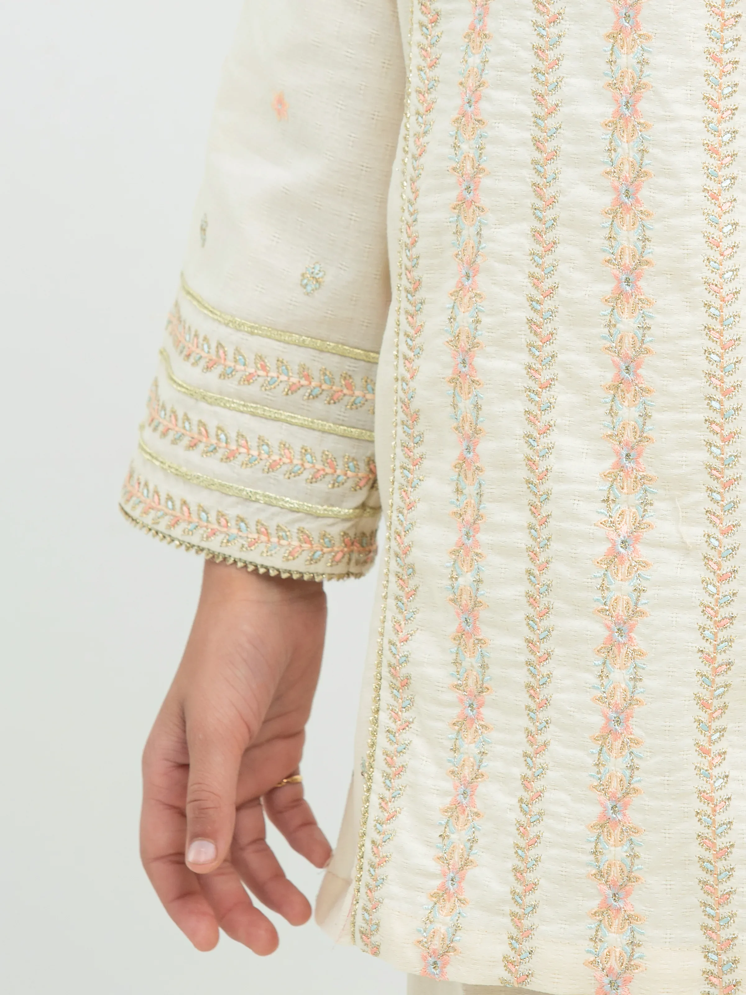 Embroidered Dobby Gharara Suit - EGTPLE24-50016ST - Image 5