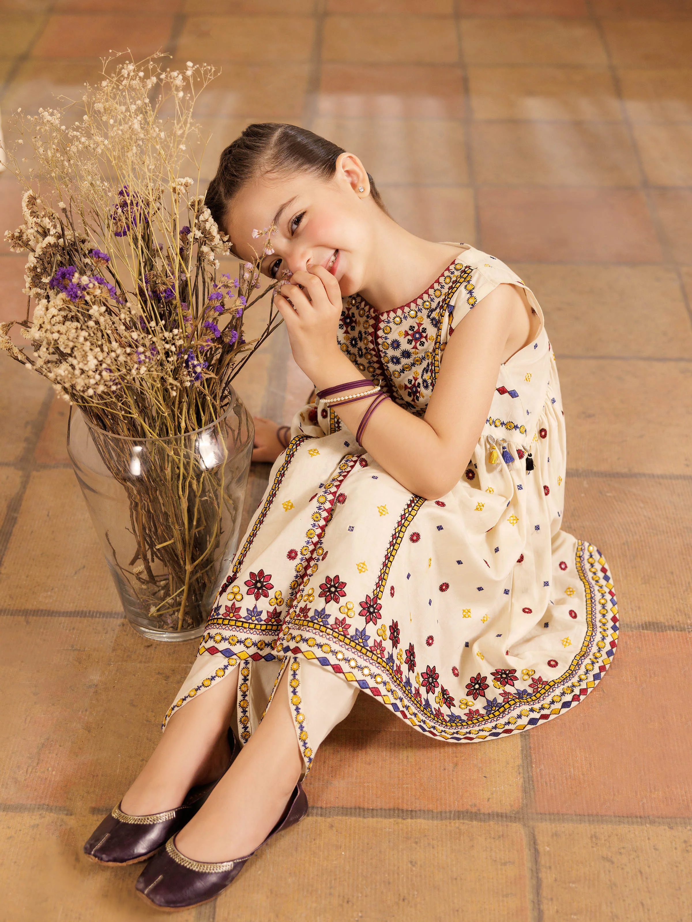Embroidered Cambric Co-Ord Set - EGTKE5-71015ST - Image 2