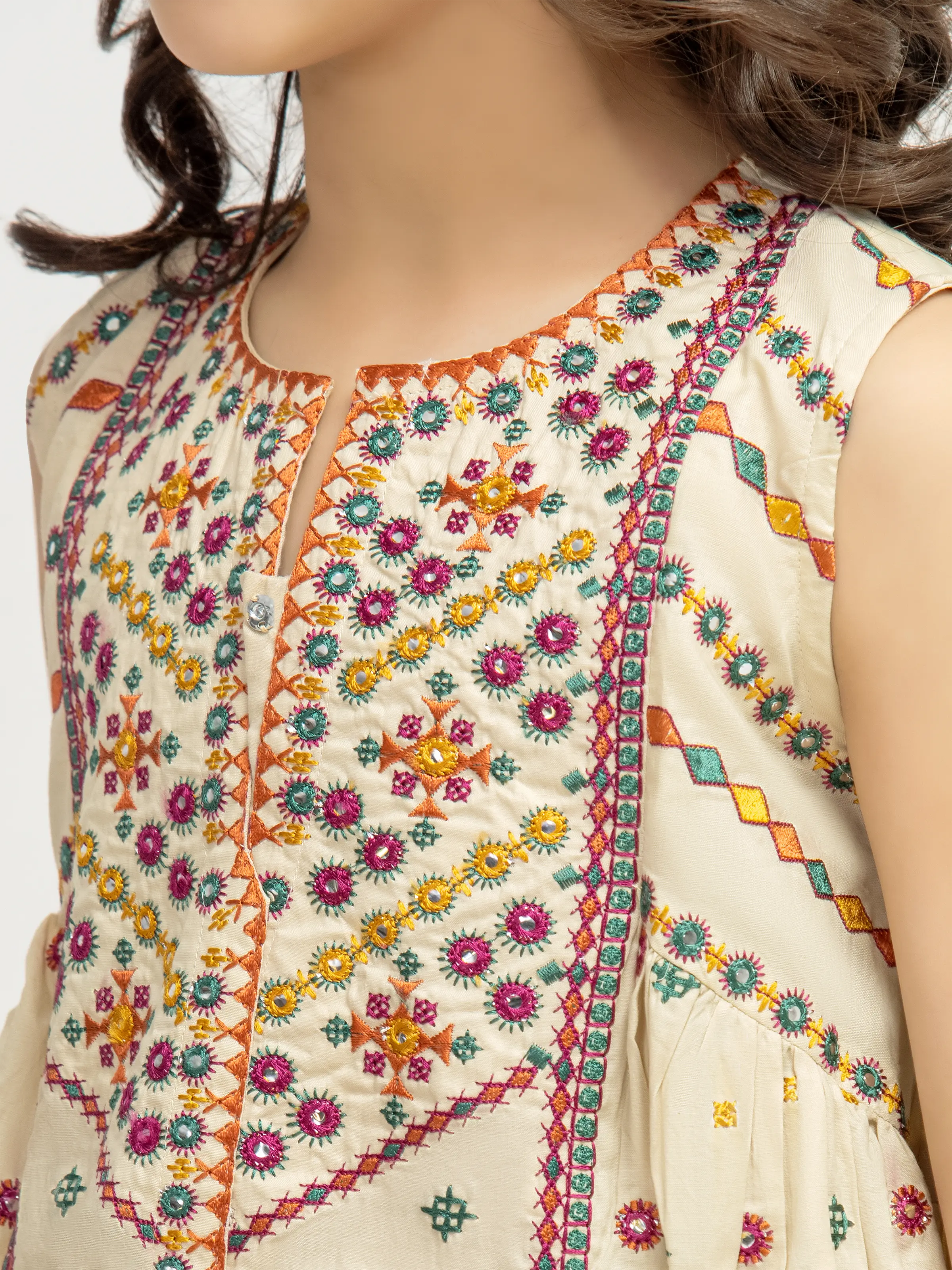 Embroidered Cambric Co-Ord Set - EGTKE5-73031ST - Image 3