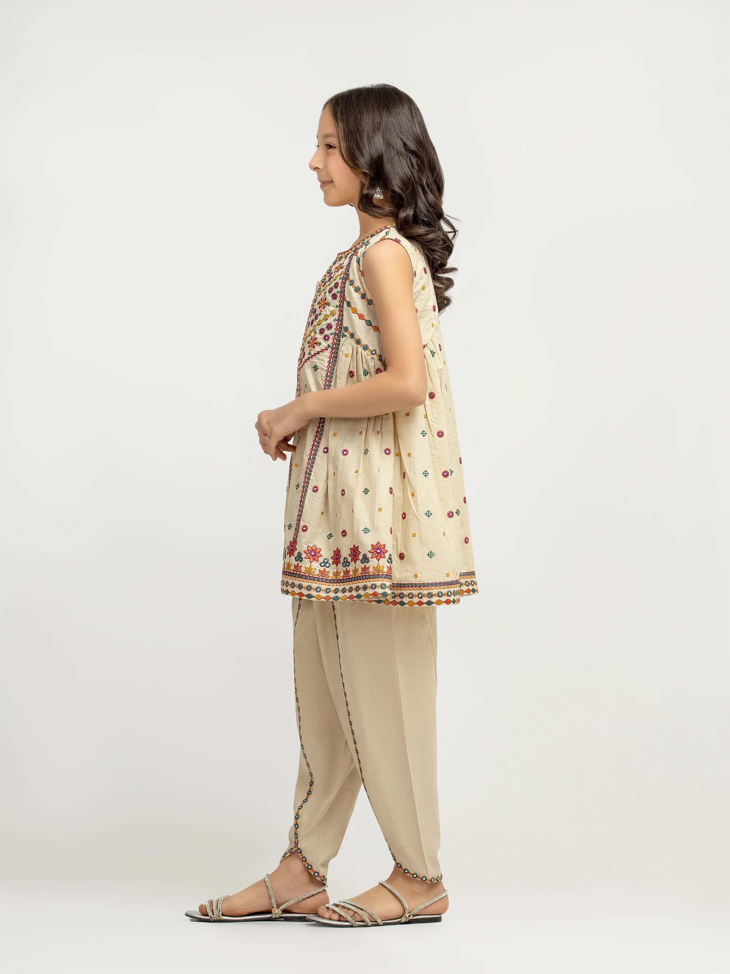 Embroidered Cambric Co-Ord Set - EGTKE5-73031ST - Image 4