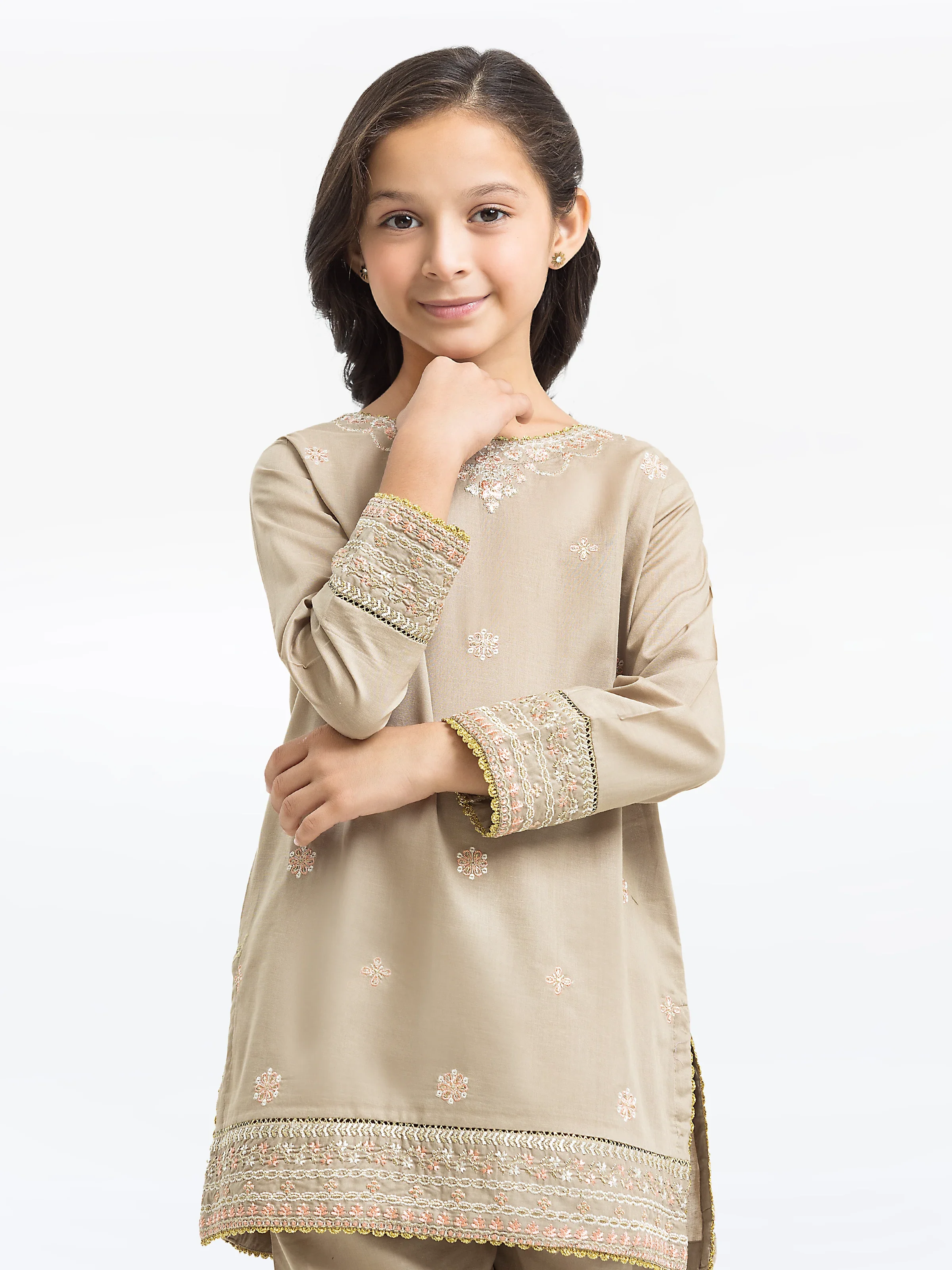 Embroidered Cambric Shirt Trouser - EGTKE24-70775ST - Image 2