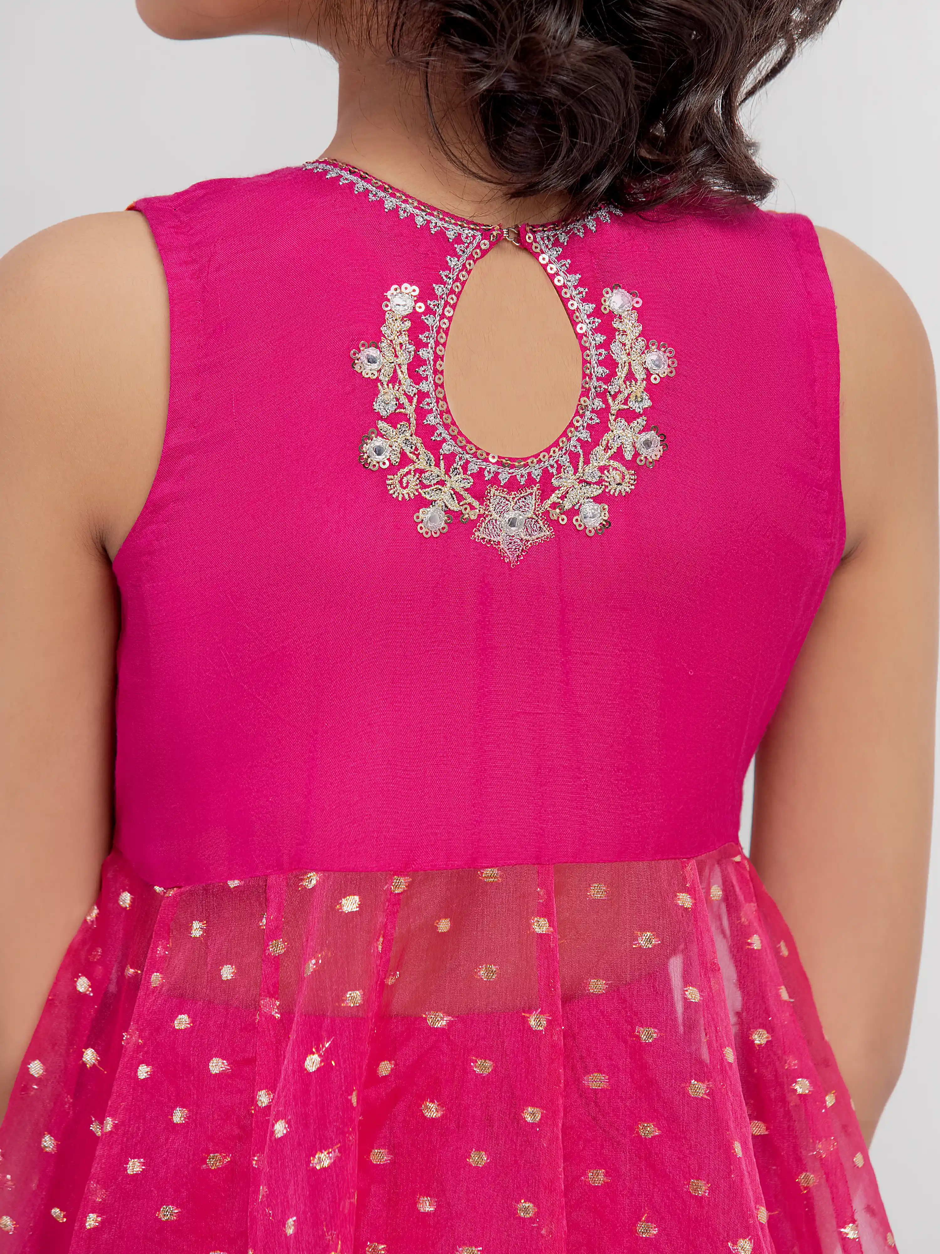 Embroidered Organza Suit - EGTPLED5-50061-3P - Image 4
