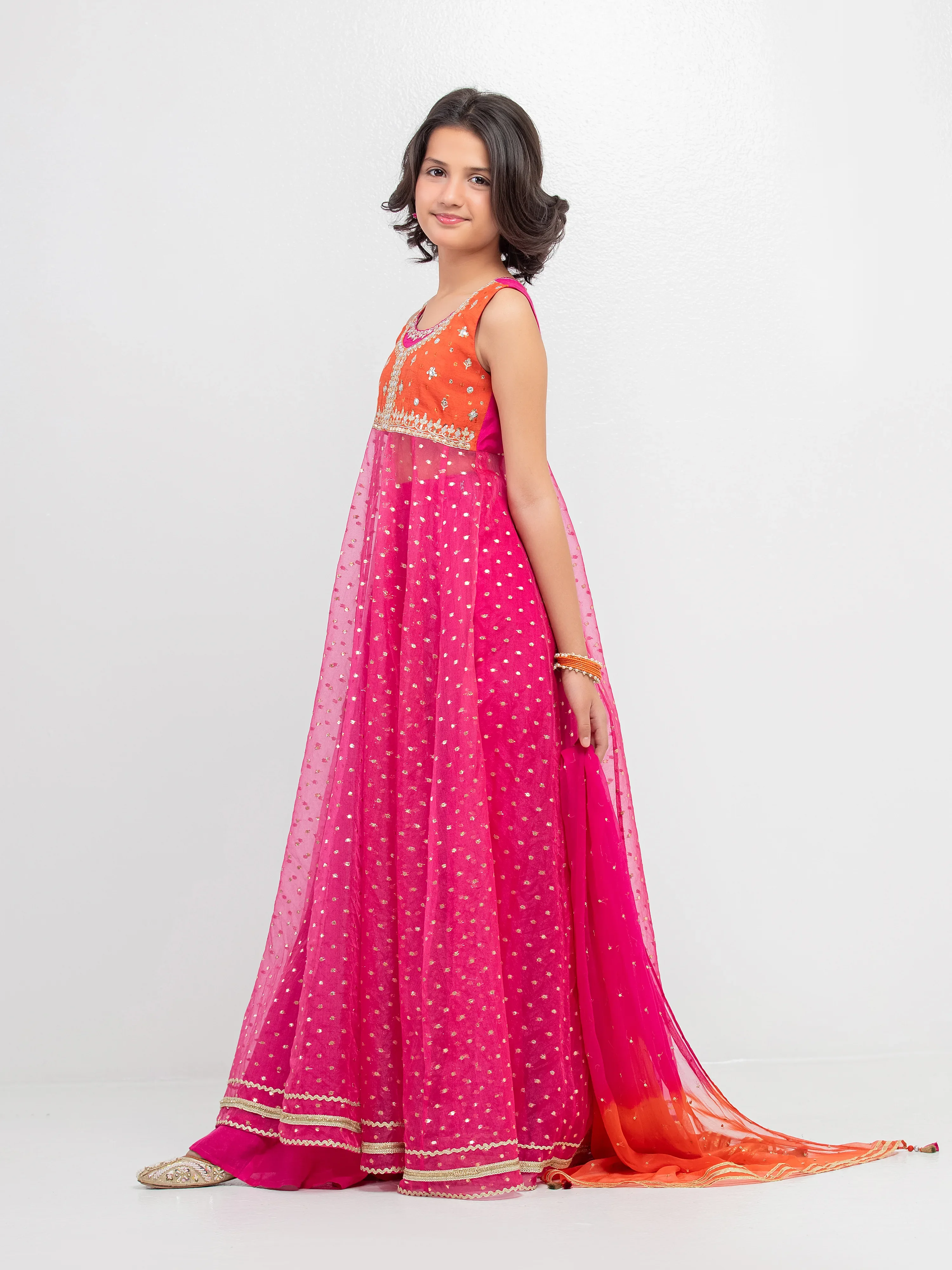Embroidered Organza Suit - EGTPLED5-50061-3P - Image 5