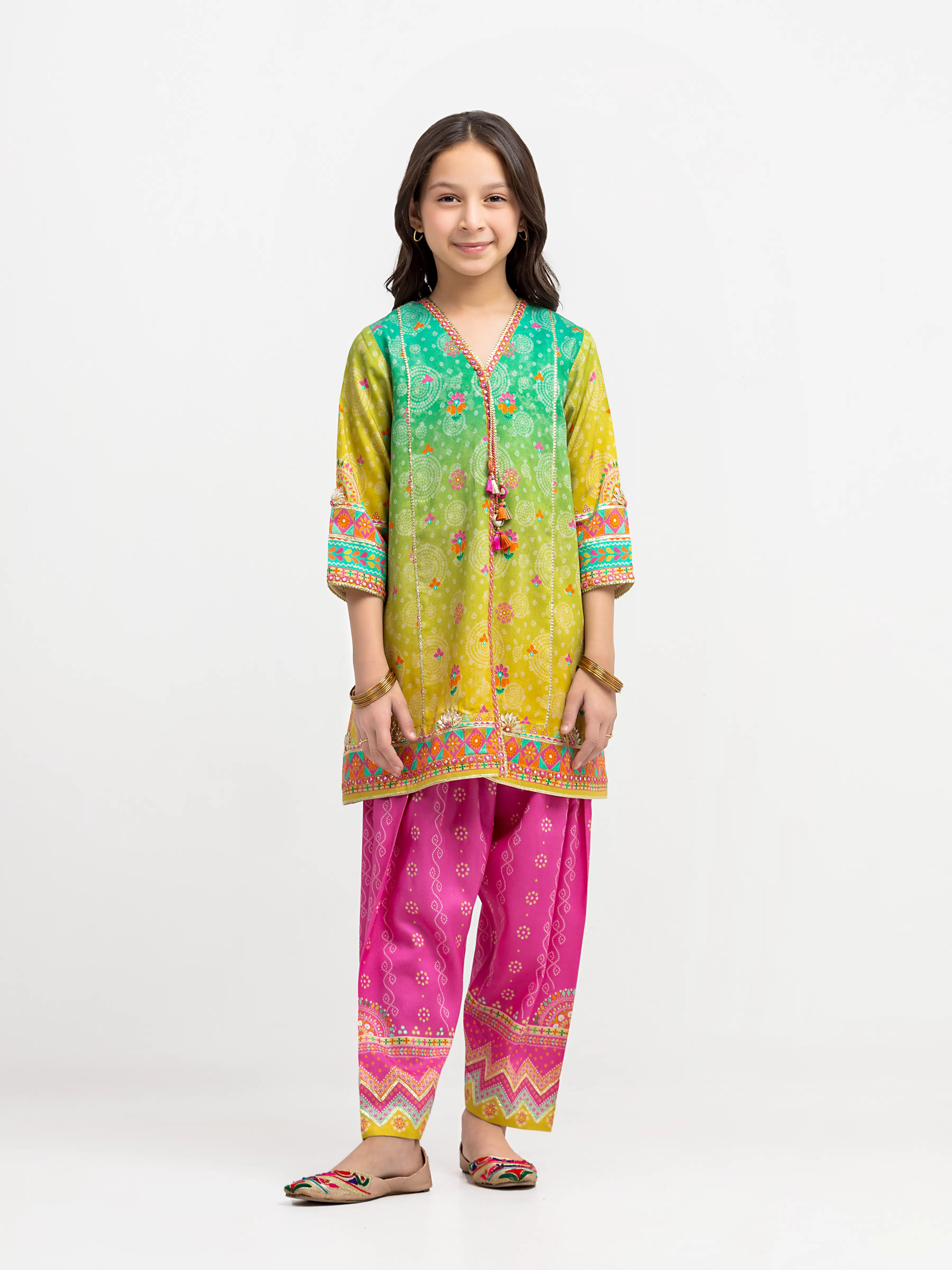Printed Raw Silk Co-Ord Set - EGTKP6-74005ST