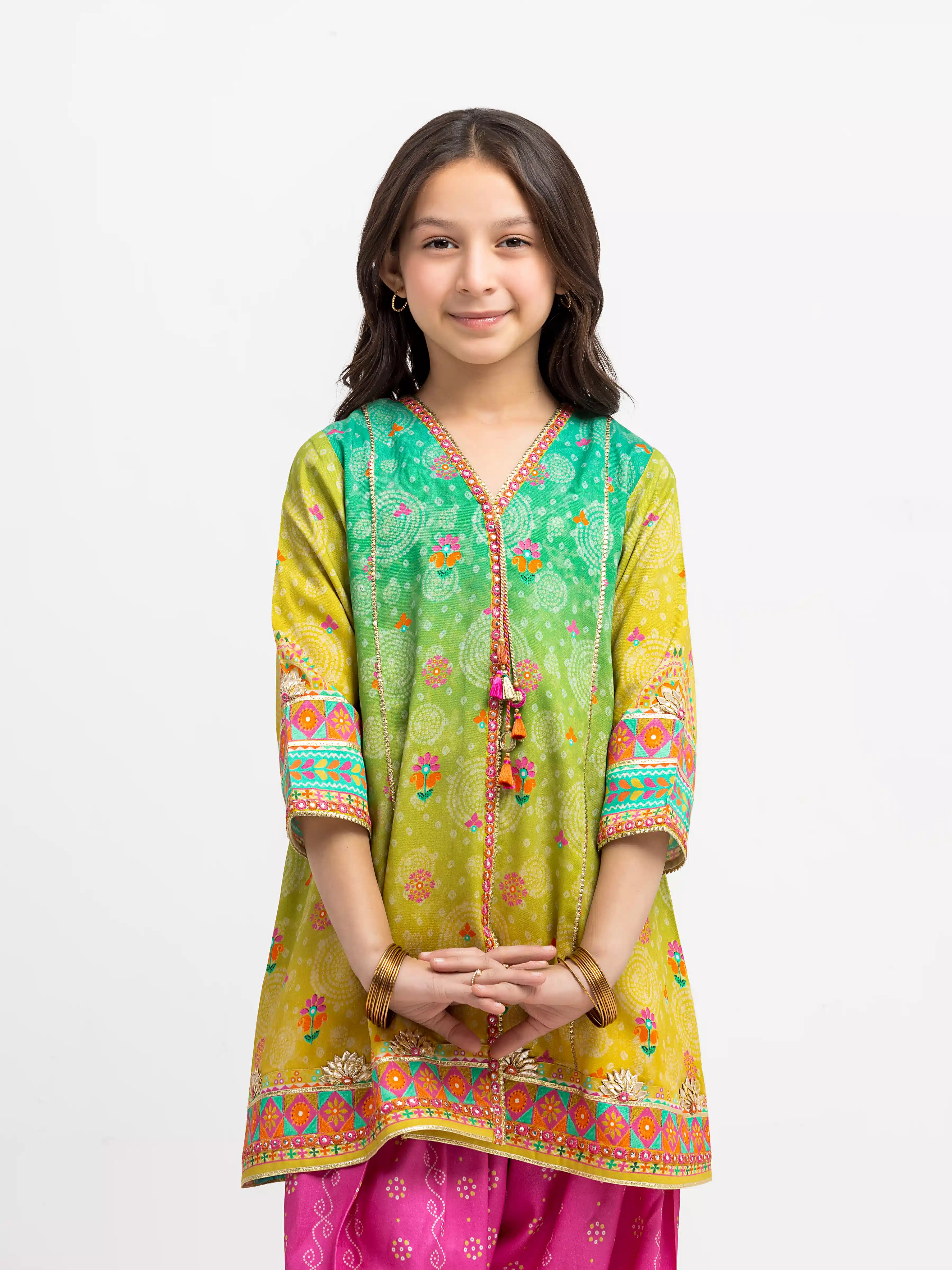 Printed Raw Silk Co-Ord Set - EGTKP6-74005ST - Image 2
