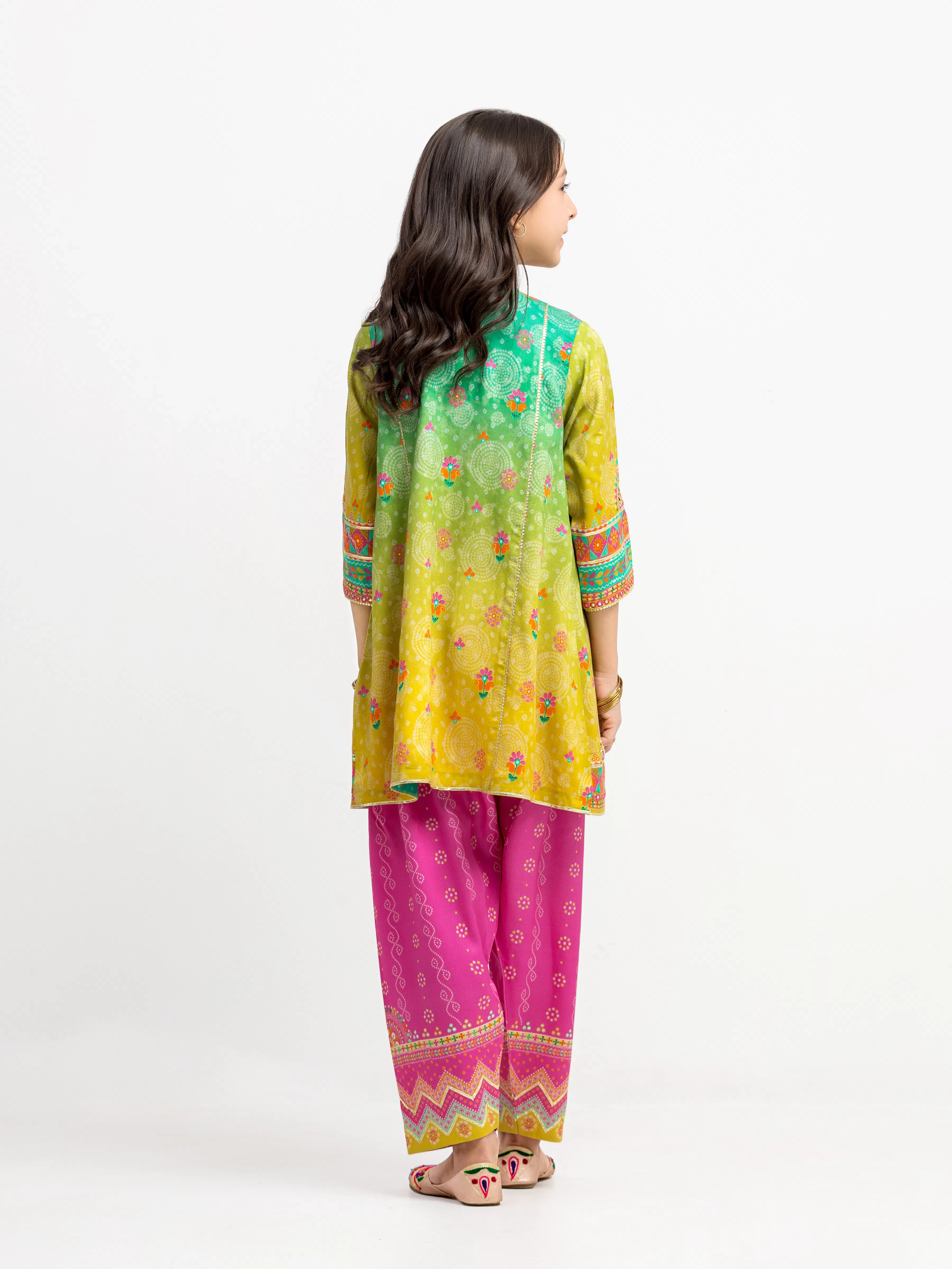 Printed Raw Silk Co-Ord Set - EGTKP6-74005ST - Image 6